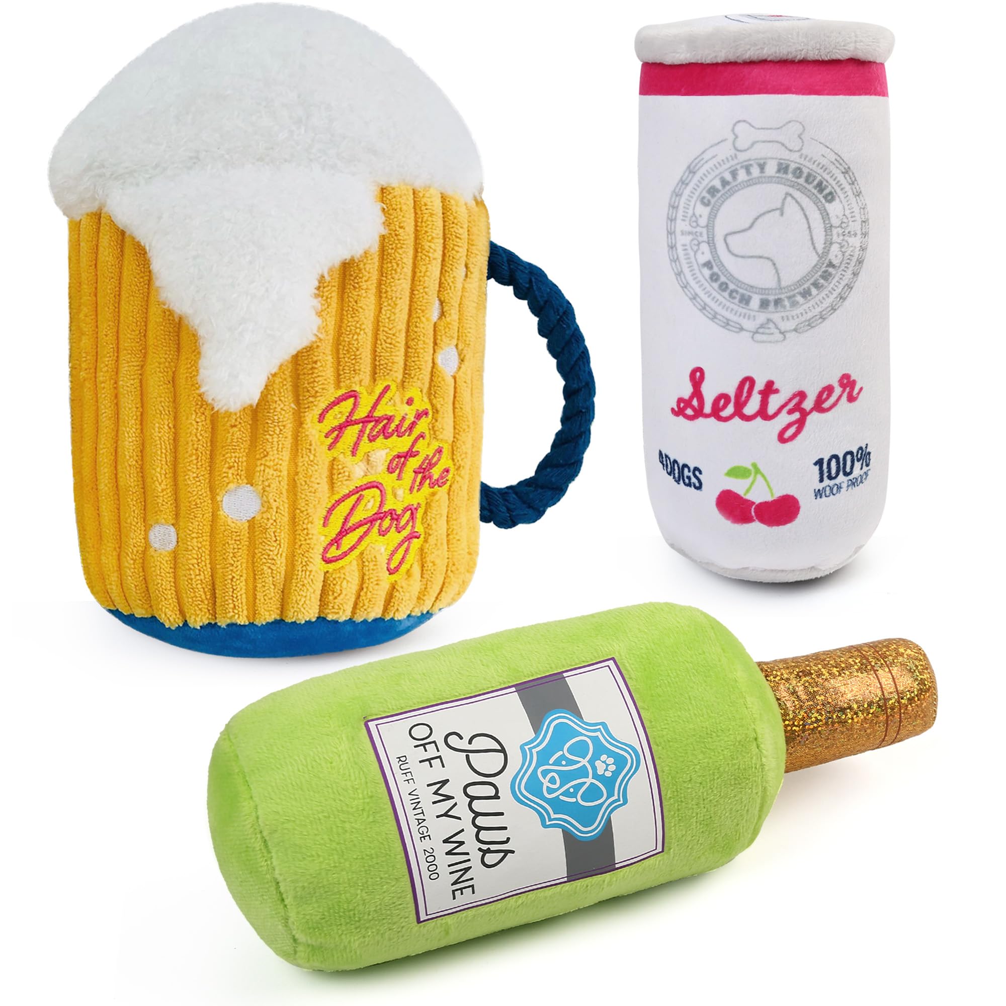 Prime Pets Dog Toys For Large Dogs, 3 Pack, Plush Dog Squeaky Toy, Pet Toy For Small Medium Large Dogs, Stuffed Puppy Chew Toys