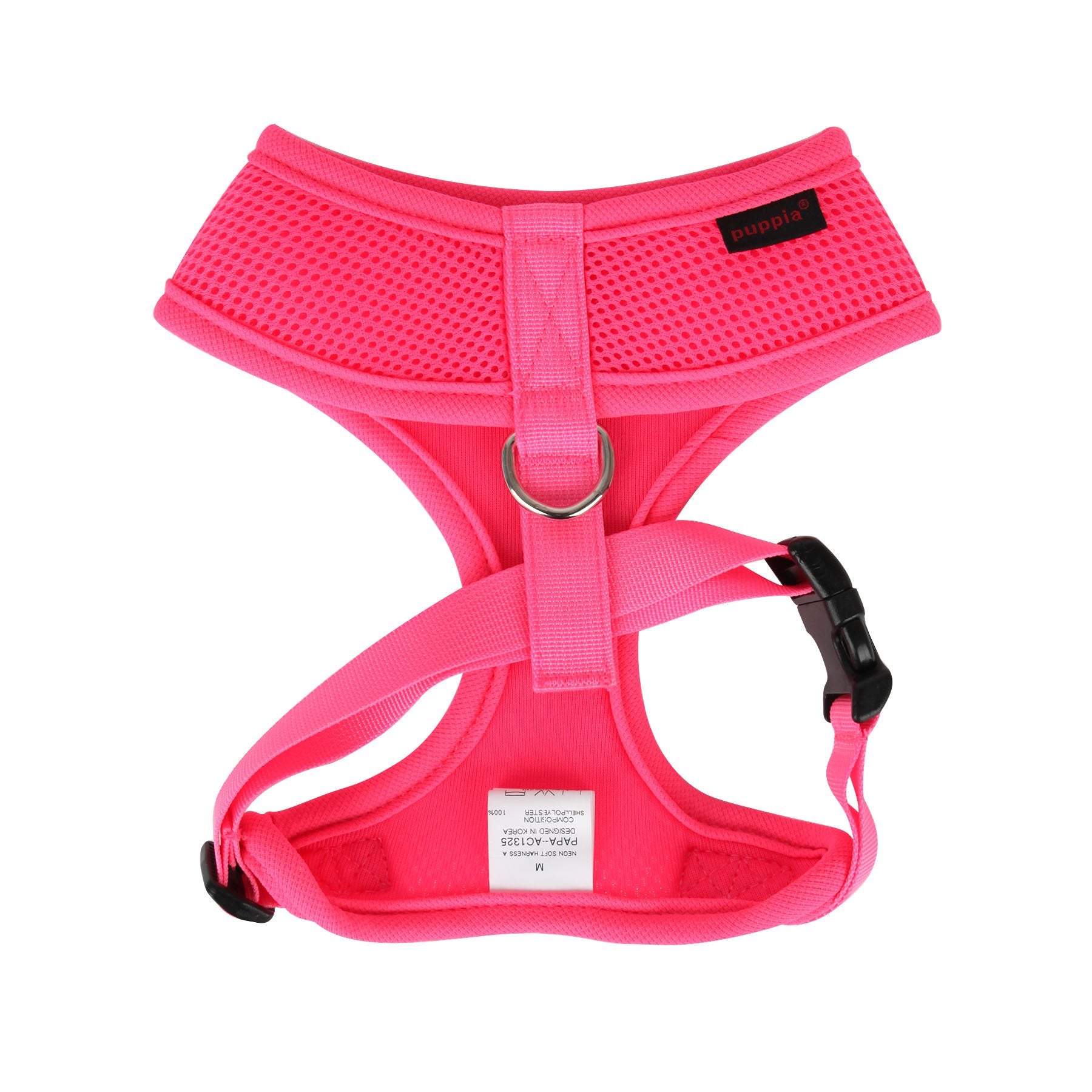 Puppia Soft Harness A - Xs Over-The-Head Soft Mesh Harness Neon Pink