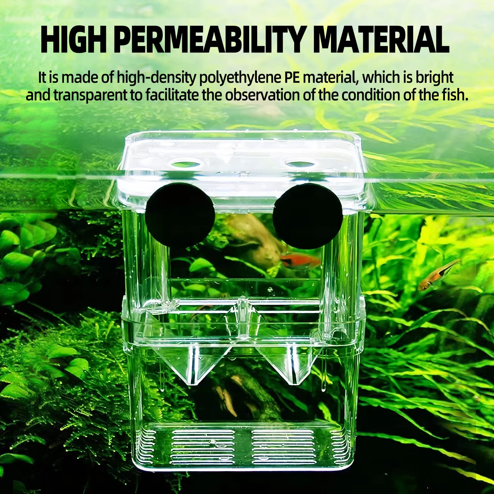 Boxtech Aquarium Fish Tank Hatchery Incubator Breeding Box, Acrylic White Breeder Isolation Divider Hatching Boxes Accessory Sma