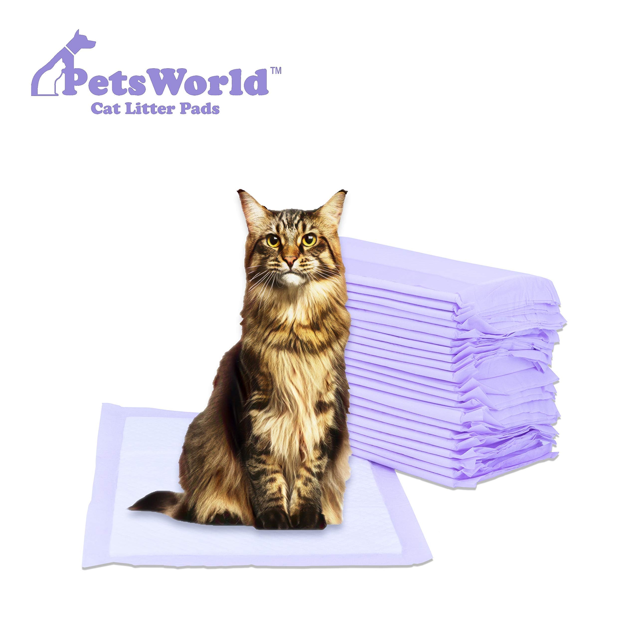 Petsworld Cat Pad Refills For Tidy Cats Breeze Litter System 50 Pads For Cat Litter Box, 16.9X11.4 Inch
