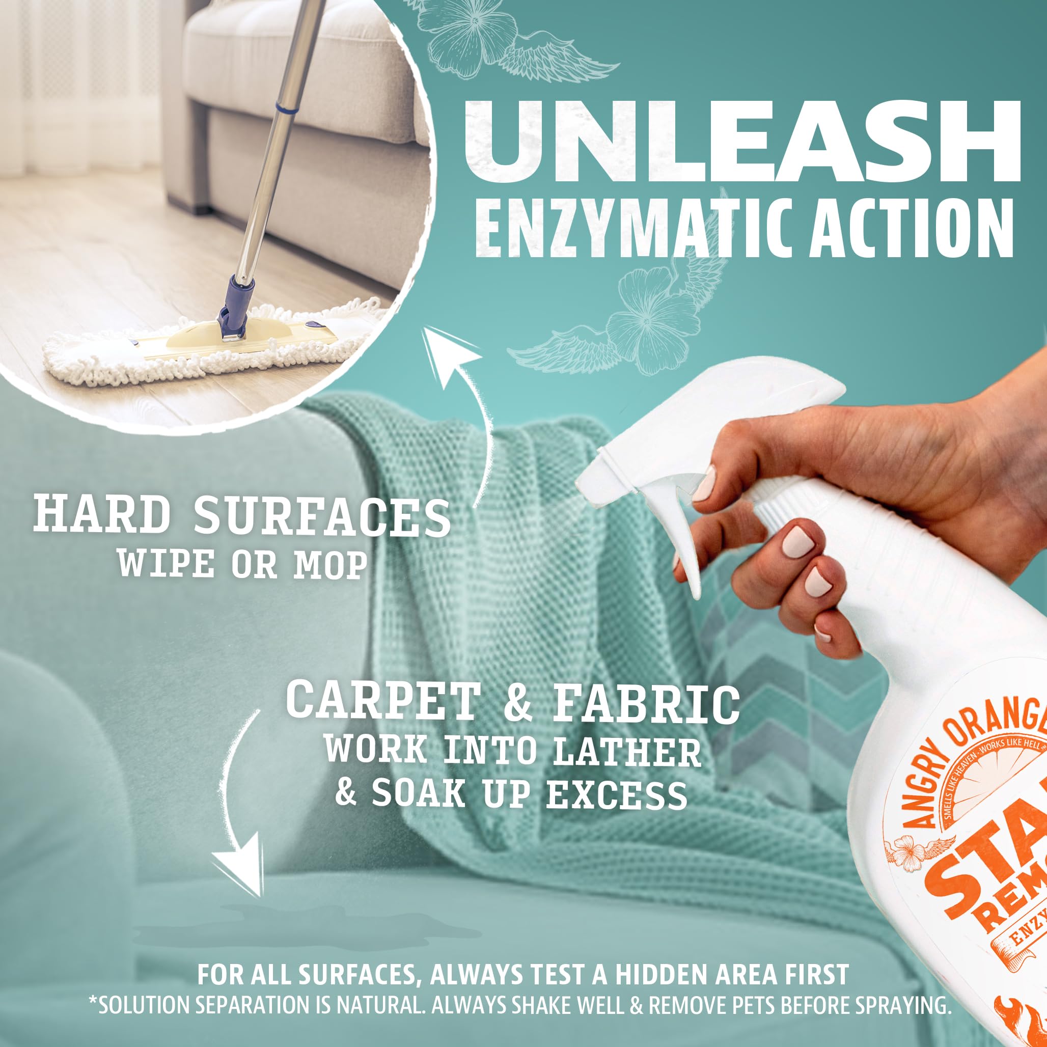 Angry Orange Pet Stain Remover For Dog Urine And Stains - Enzyme Cleaner - Citrus + Fresh Sent - Value 2 Pack