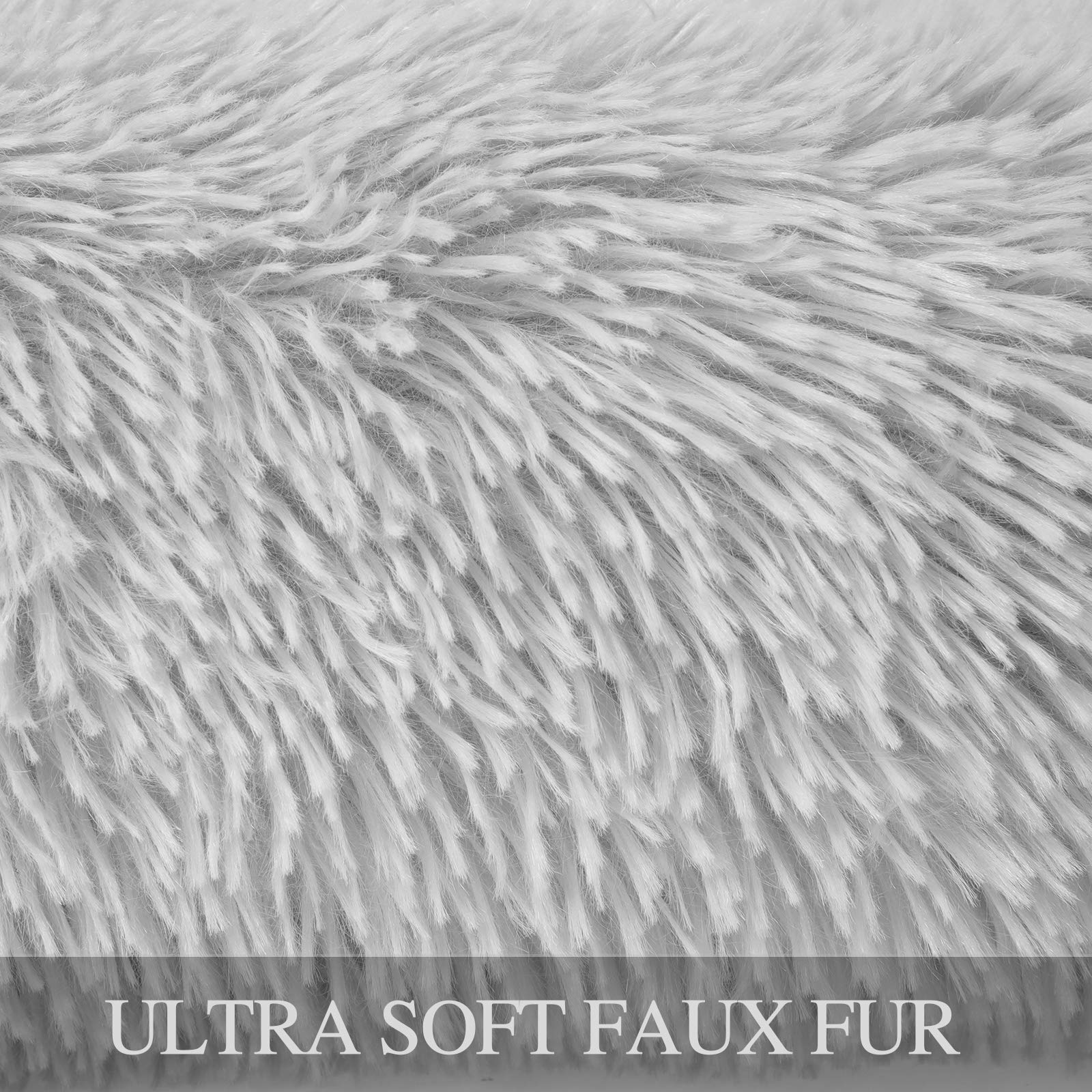 Lucky Monet Dog Bed For Large Dogs 31.5'' X 27.6'', Fluffy Calming Cat Bed, Washable With Sides, Soft Crate For Sleeping (L, Lig