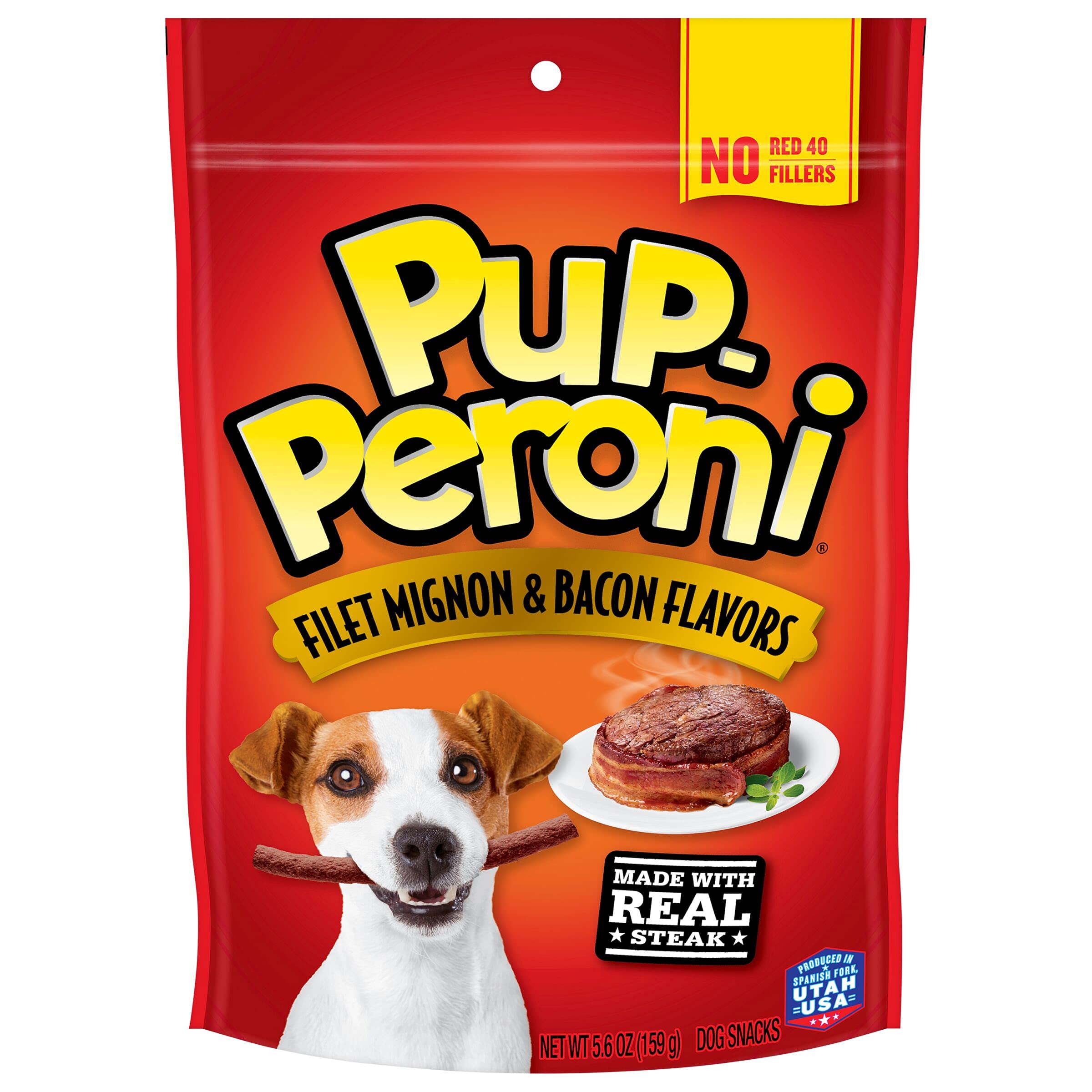 Pup-Peroni Filet Mignon & Bacon Flavor Dog Treats, 5.6 Ounce (Pack of 8)