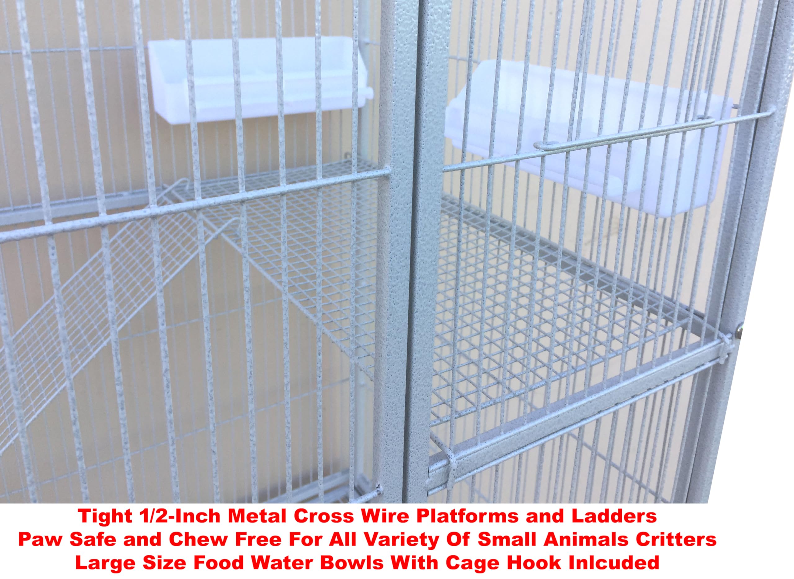 Extra Large Tall Double Stackable Ferret Chinchilla Sugar Glider Small Animal Chew-Proof Tight Bar Spacing Separate Cage Easy Pu