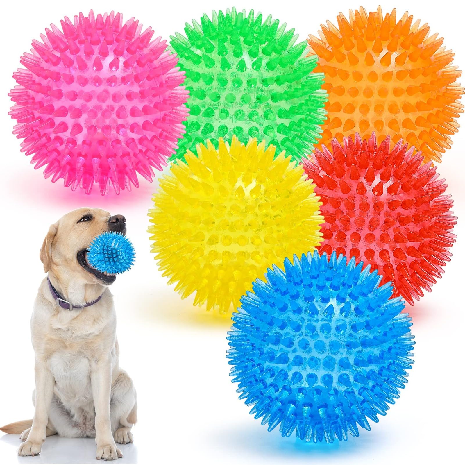The Dds Store Squeaky Spiky Dog Balls, 3.5 Inch, 1 Piece Color May Vary