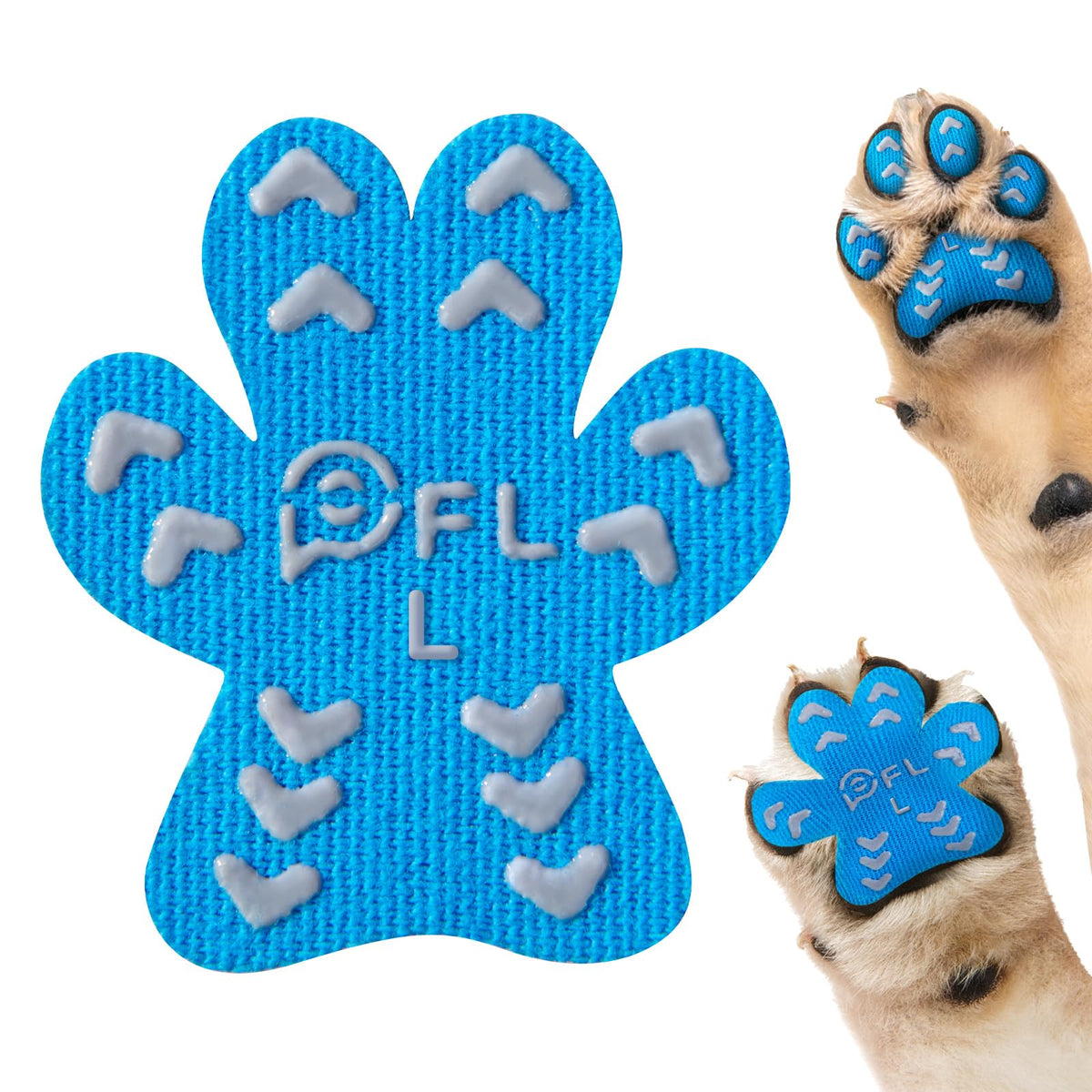 Non-Slip Paw Protector Pads For Senior Dogs, Anti-Slip Rubber Traction Stickers, Blue, 48Pcs, L (21-40Lbs)