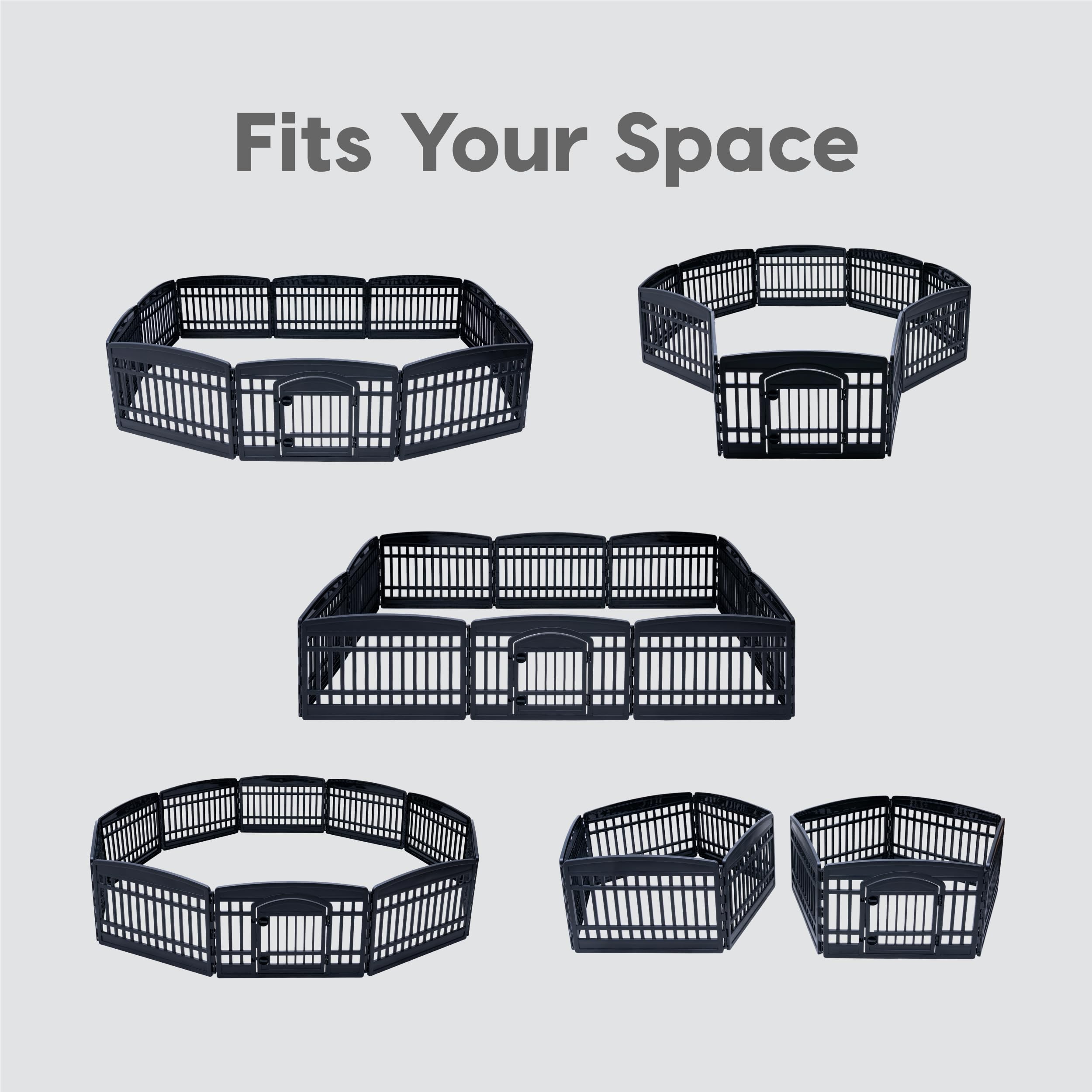 IRIS USA 24 10-Panel Pet Dog Puppy Cat Playpen with Door, for Small and Medium Dogs, Keep Pets Secure, Easy Assemble, Fold It Do