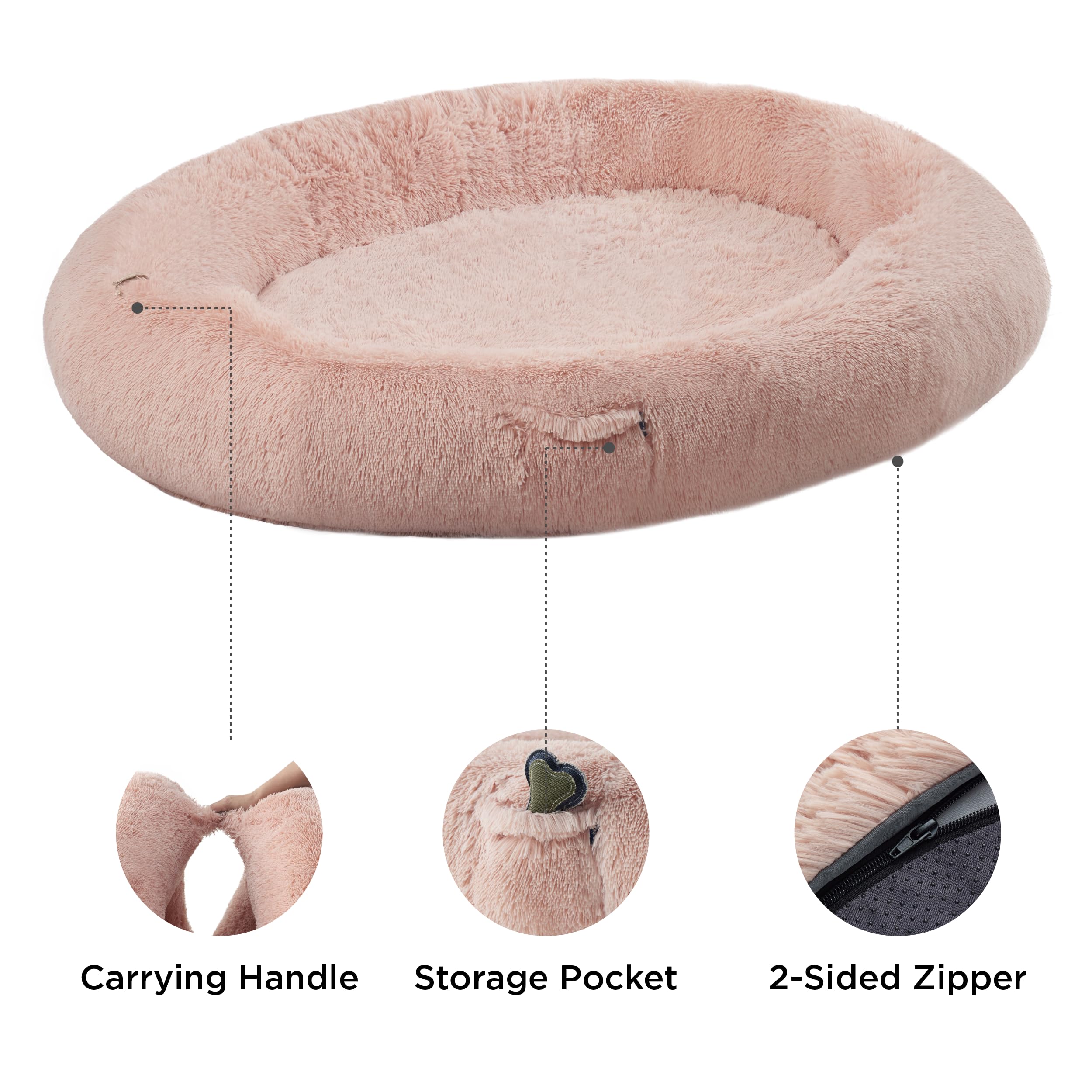 Bedsure Memory Foam Human Dog Bed, 72'X48'X12' Calming Giant Human Dog Bed For Adults People Fits Pet Families With Storage P