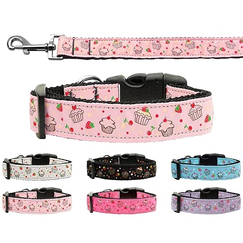 Mirage Pet Products Cupcakes Nylon Ribbon Collar for Pets, Medium, Black