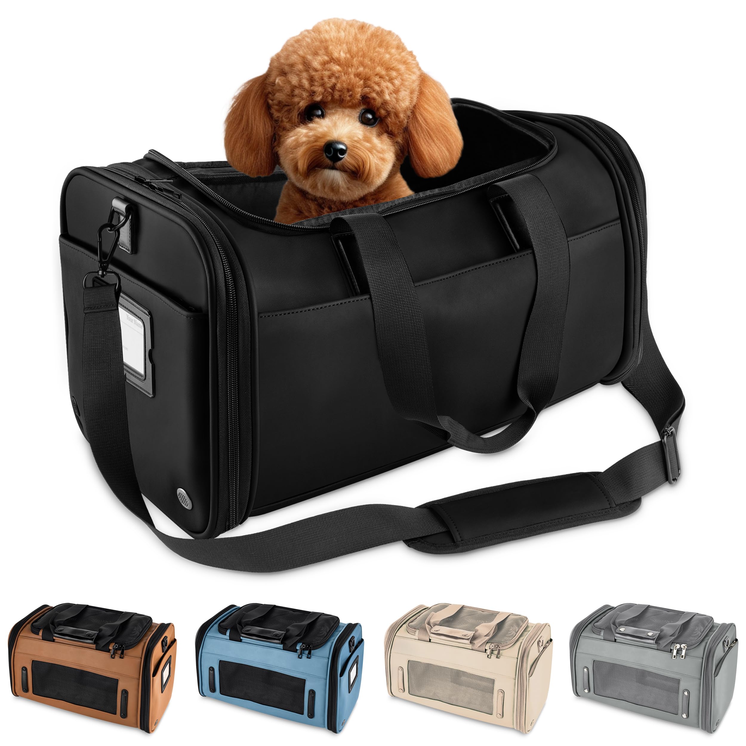 Tsa Airline Approved Pu Leather Luxury Pet Carrier - Size Xs/S - For Small Dogs And Cats