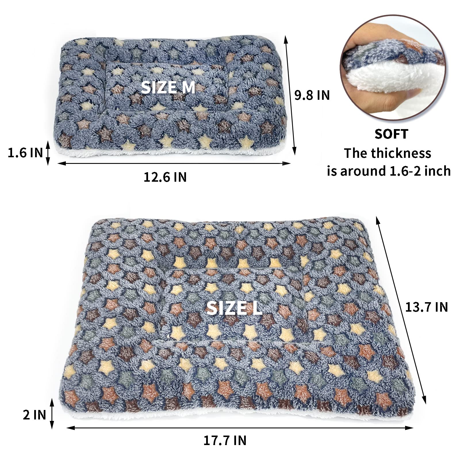 Amakunft 2 Pcs Guinea Pig Bed Mat Washable, Rabbit Winter Bed Pad For Indoor, Warm Small Animal Bed Mattres, Fleece Sleeping Pad