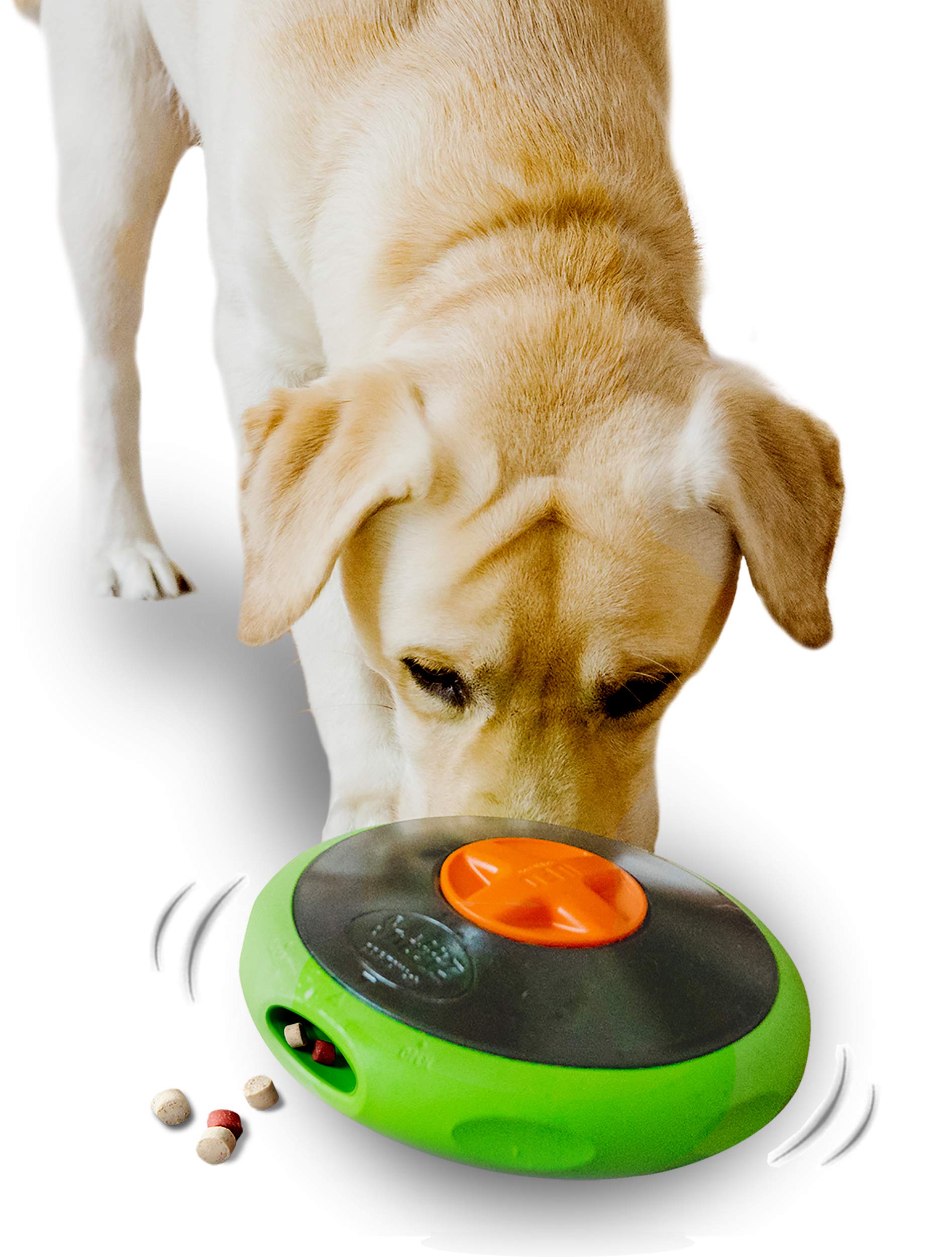 Sniffiz SmellyUFO Durable Interactive Treat Dispensing Puzzle/Enrichment Toy for Dogs - Mind Stimulating Food Game/Slow Feeder/W