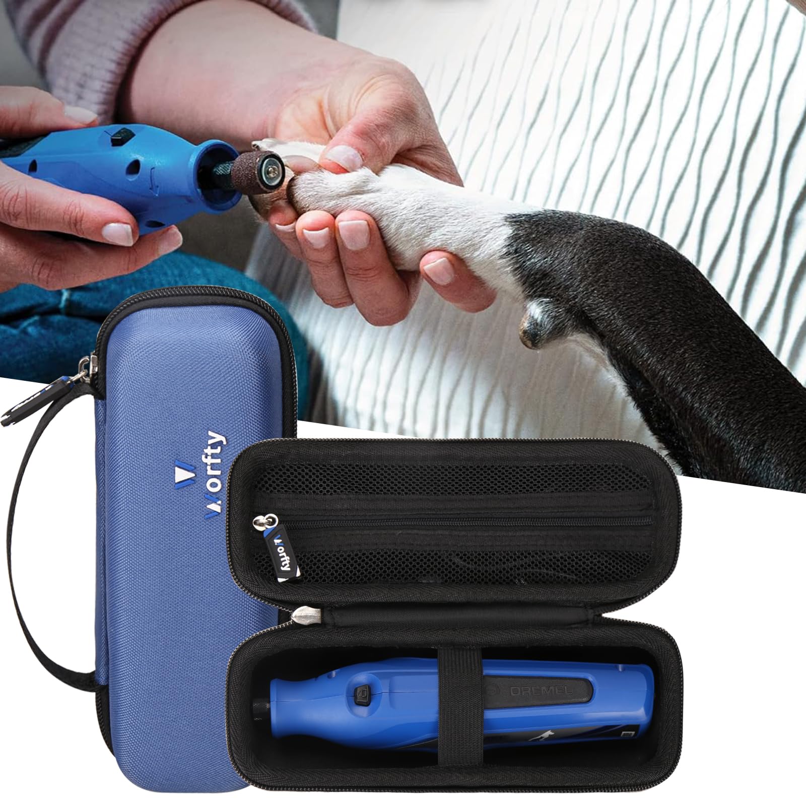 Worfty Hard Storage Case For Dremel 7350-Pet 4V Pet & Dog Nail Grinder, Eva Travel Carrying Bag For Dremel 7350-Pet Nail Trimmer