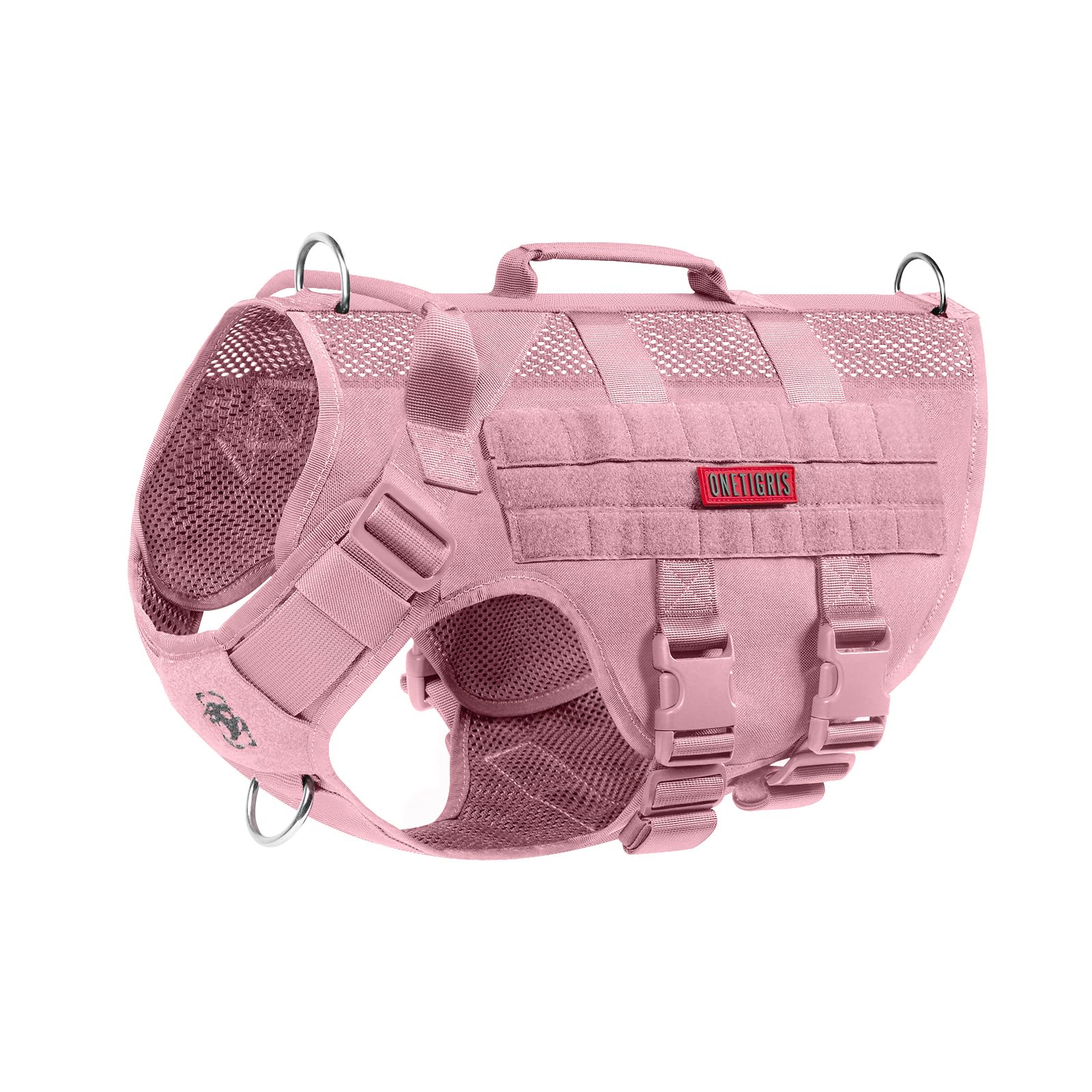 Onetigris Tactical Dog Harness For Small Dog, No Pull Small Dog Vest Harness With Handles Breathable Military Dog Molle Vests, H