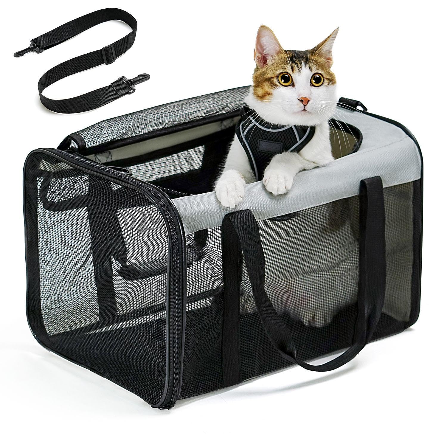 Conlun Soft-Sided Cat Carrier For Small-Medium Cats, Puppies Up To 15 Lb, Airline Approved