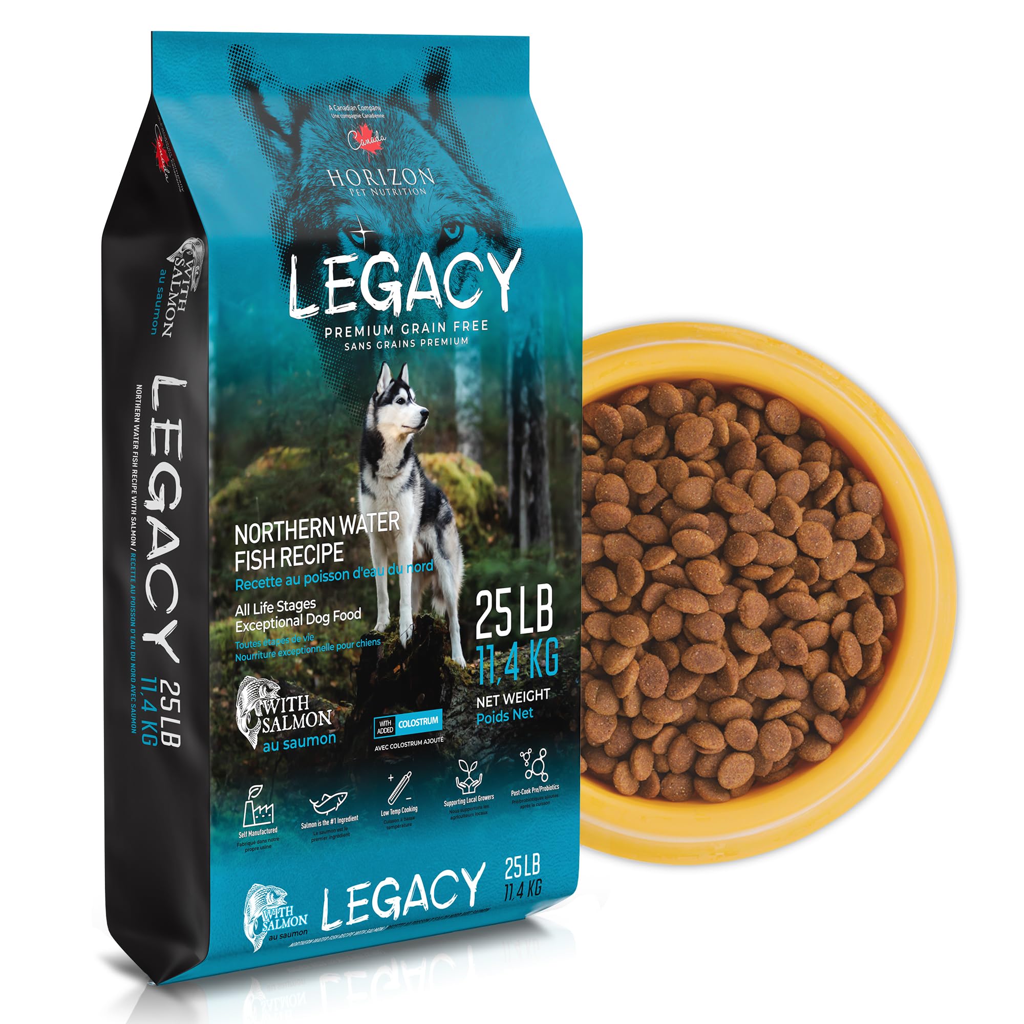LEGACY High Protein Dog Food - Real Salmon First Ingredient, Added Colostrum for Immunity, Grain-Free, No Artificial Preservativ