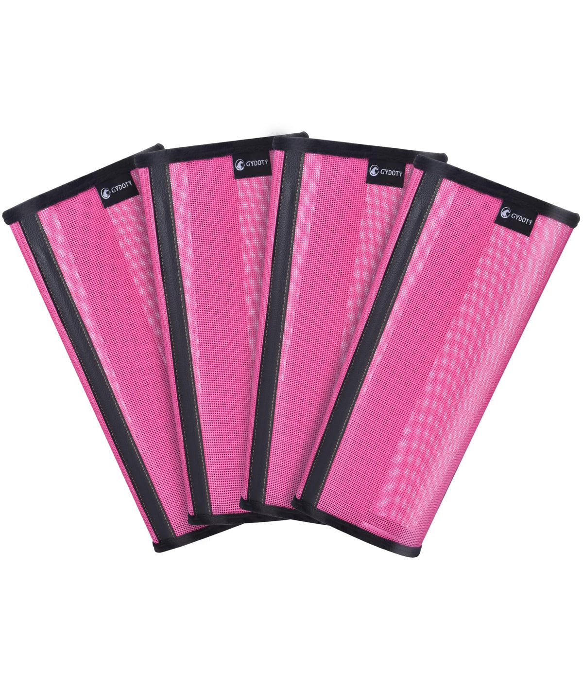 Gydoty Horse Fly Boots Set Of 4 - Upgrade Mesh Horse Leggins With Leather Frame, Leg Fly Protection (Medium, Pink)