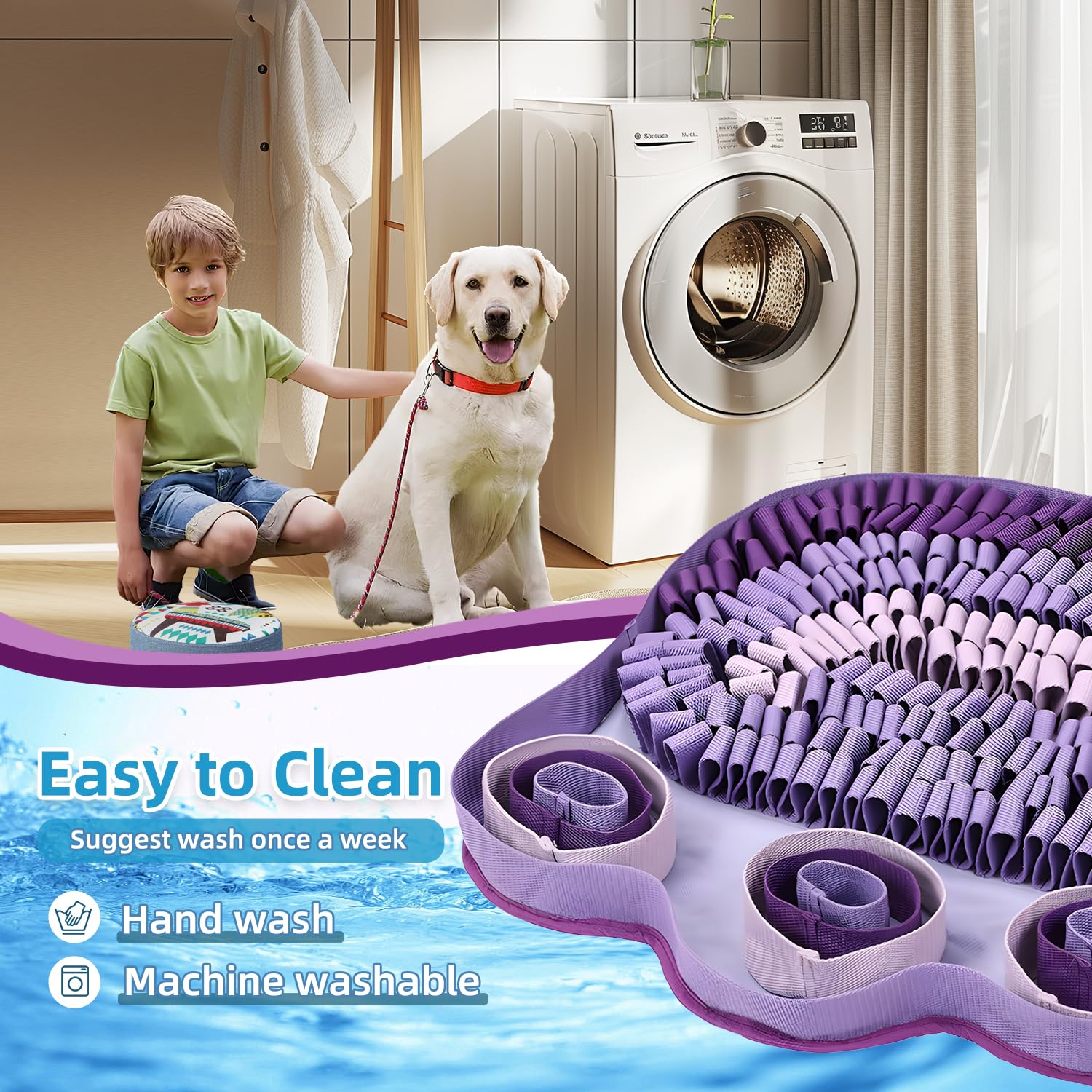 Snuffle Mat For Dogs - Interactive Sniff Mat & Slow Feeder For Dog Training, Stress Relief & Natural Foraging - Non-Slip, Portab