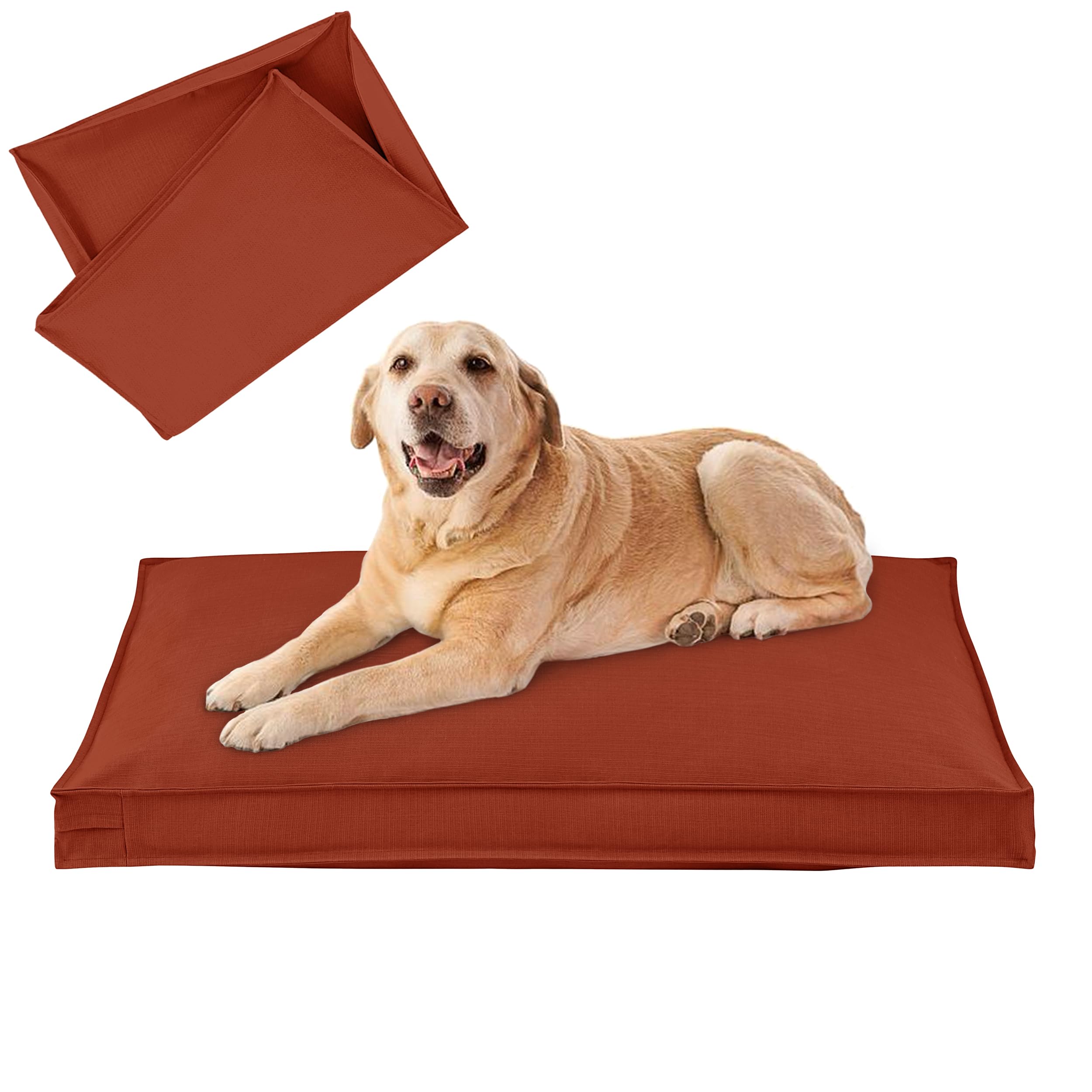 Venessco Dog Bed Covers Replacement Washable, Waterproof Dog Bed Cover With Zipper, 44Lx32Wx3H Inch Durable Oxford Pet Bed Cover