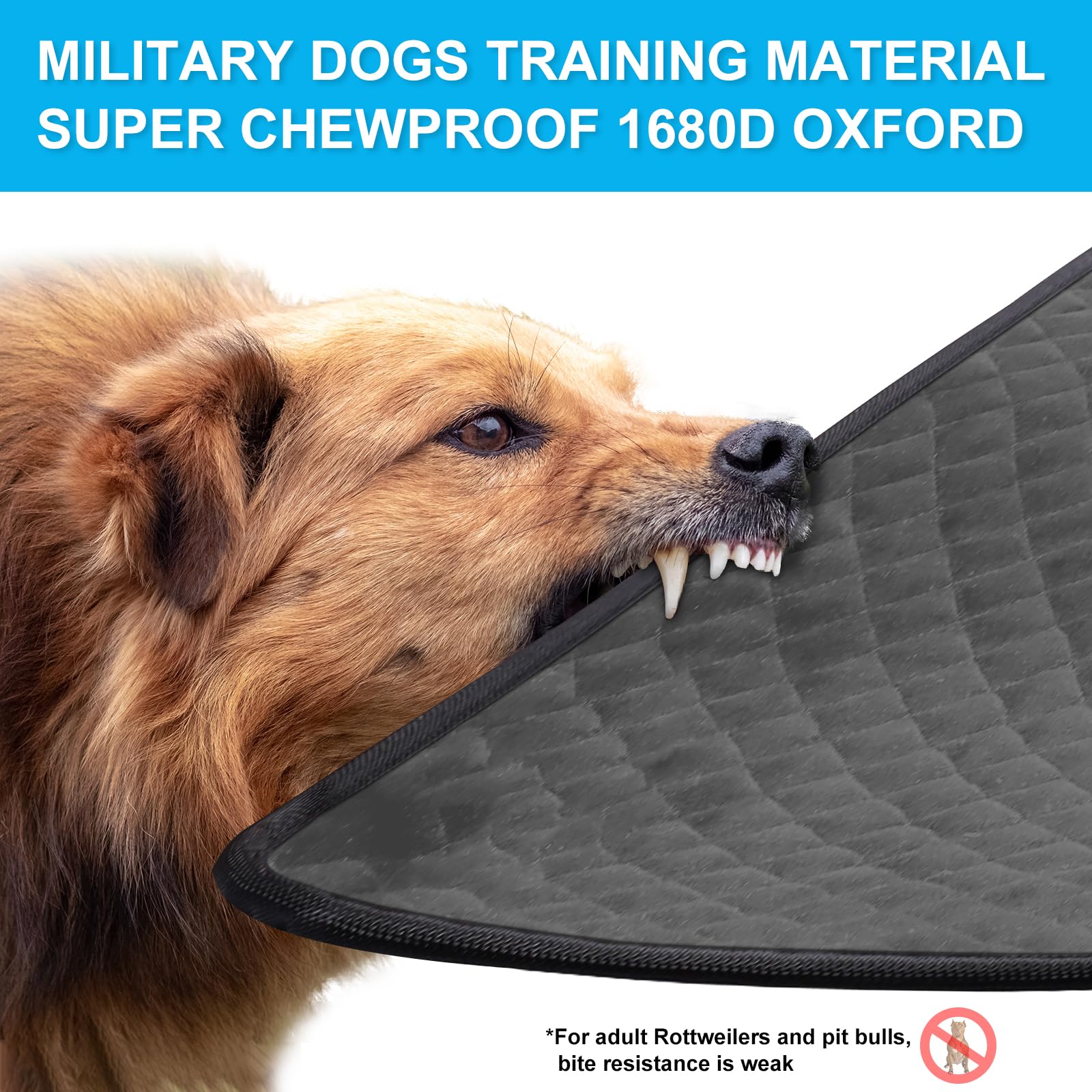 Aulase Chew Proof Dog Crate Bed Pad, Enhanced Quilted Indestructible Dog Kennel Pad For Aggressive Chewers, Washable Dogs Mat Fo