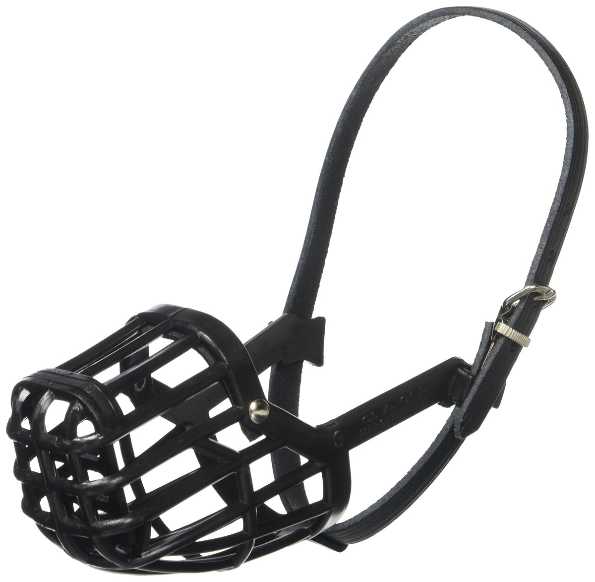 Omnipet Leather Brothers Italian Basket Dog Muzzle, Black, Size 3