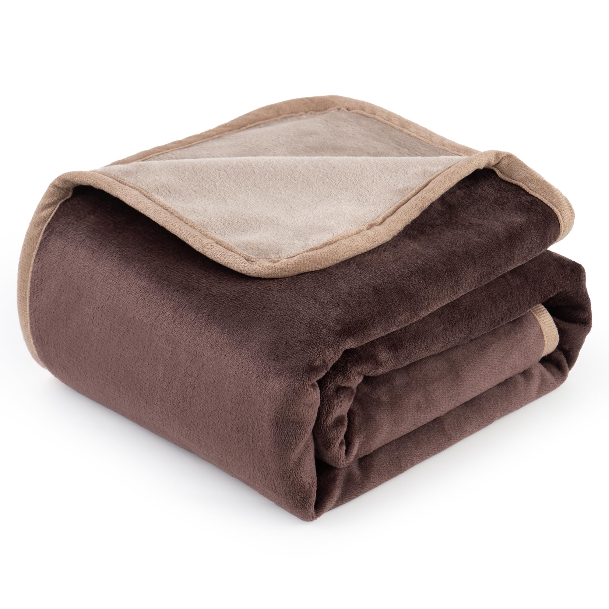 Capt.Snooze 50X60 Inch Brown Pet Blanket For Medium/Large Dogs - Reversible Soft Fluffy Waterproof Flannel Dog Bed Blanket, Grea