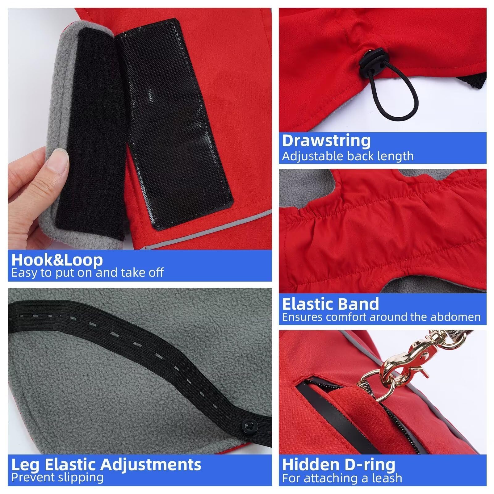 Migohi Dog Jacket, 3Xl, Reflective Dog Winter Coat For Large Boys & Girls, Perfect For Camping And Hiking, Red