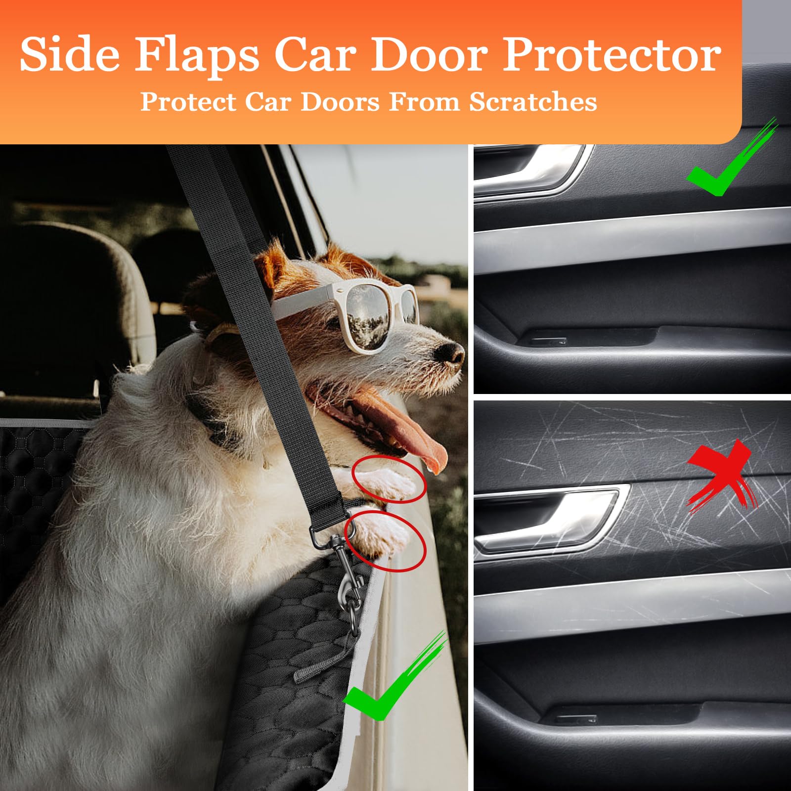 Mancro Xxl Dog Seat Cover For Truck With Flip Up Rear Seats, Water Resistant Dog Hammock For Truck,Car Dog Cover Back Seat For F