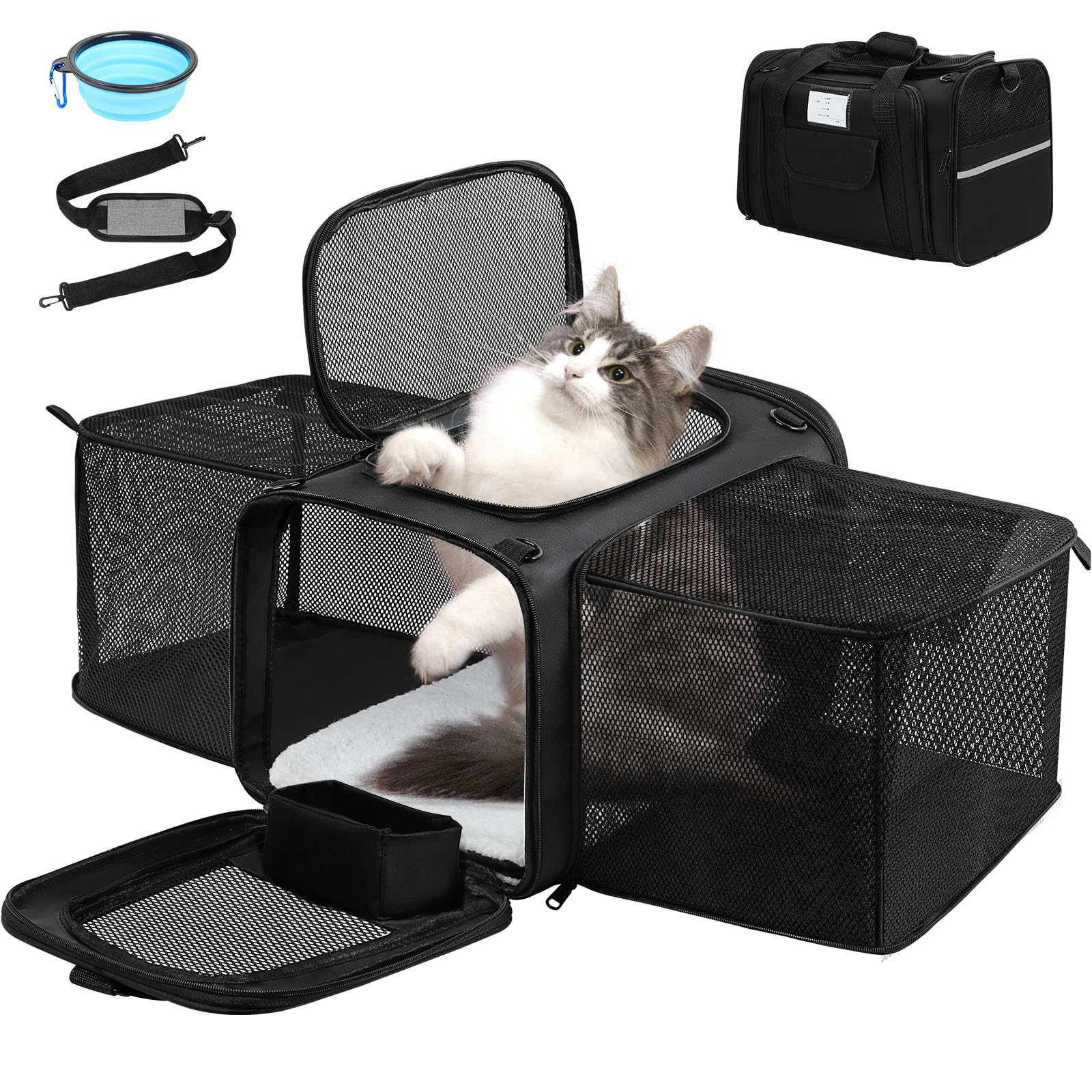 Pet Dog Cat Carrier Soft, Airline Approved Dog Carriers for Small Dogs, Washable Pet Carrier, Large Cat Travel Carriers, Portabl