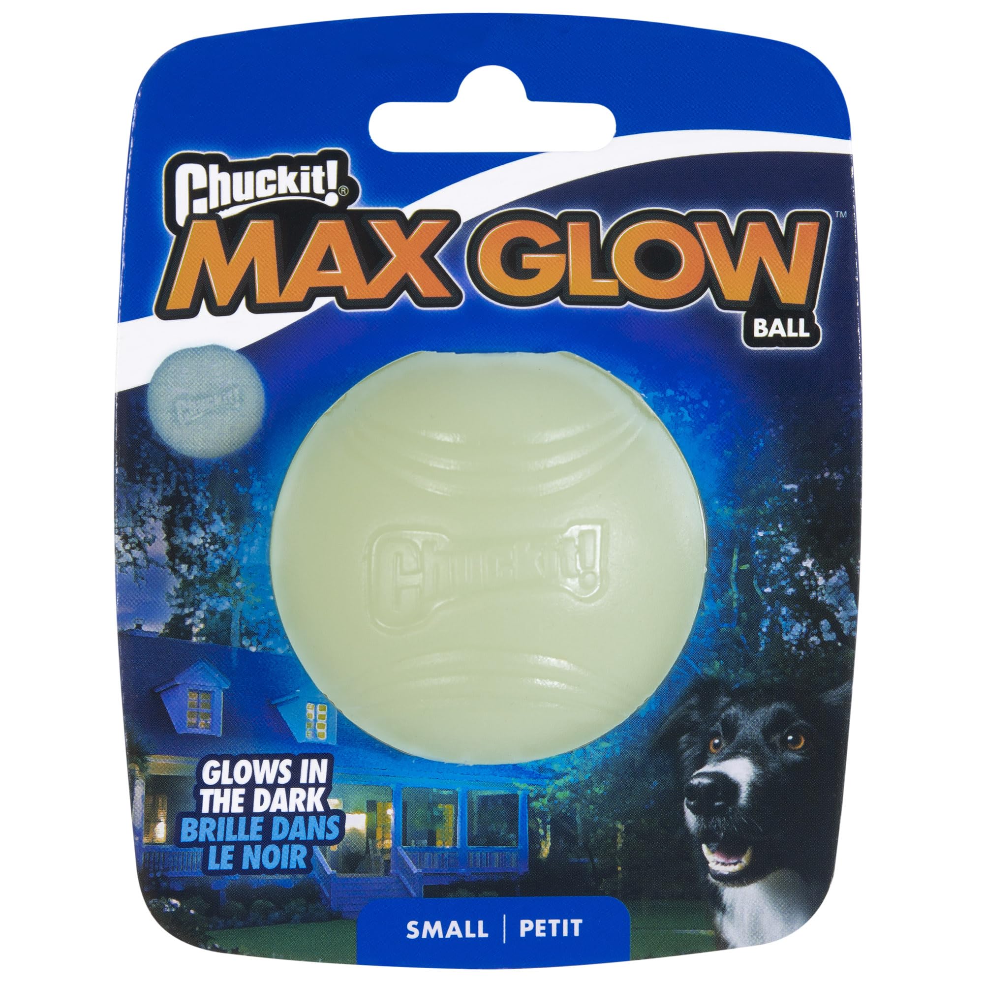 Chuckit! Glow In The Dark Bouncy Balls - Ball For Dogs, Chuckit Dog Toy, Max Glow Balls - Small, 2 Inch, Pack Of 1