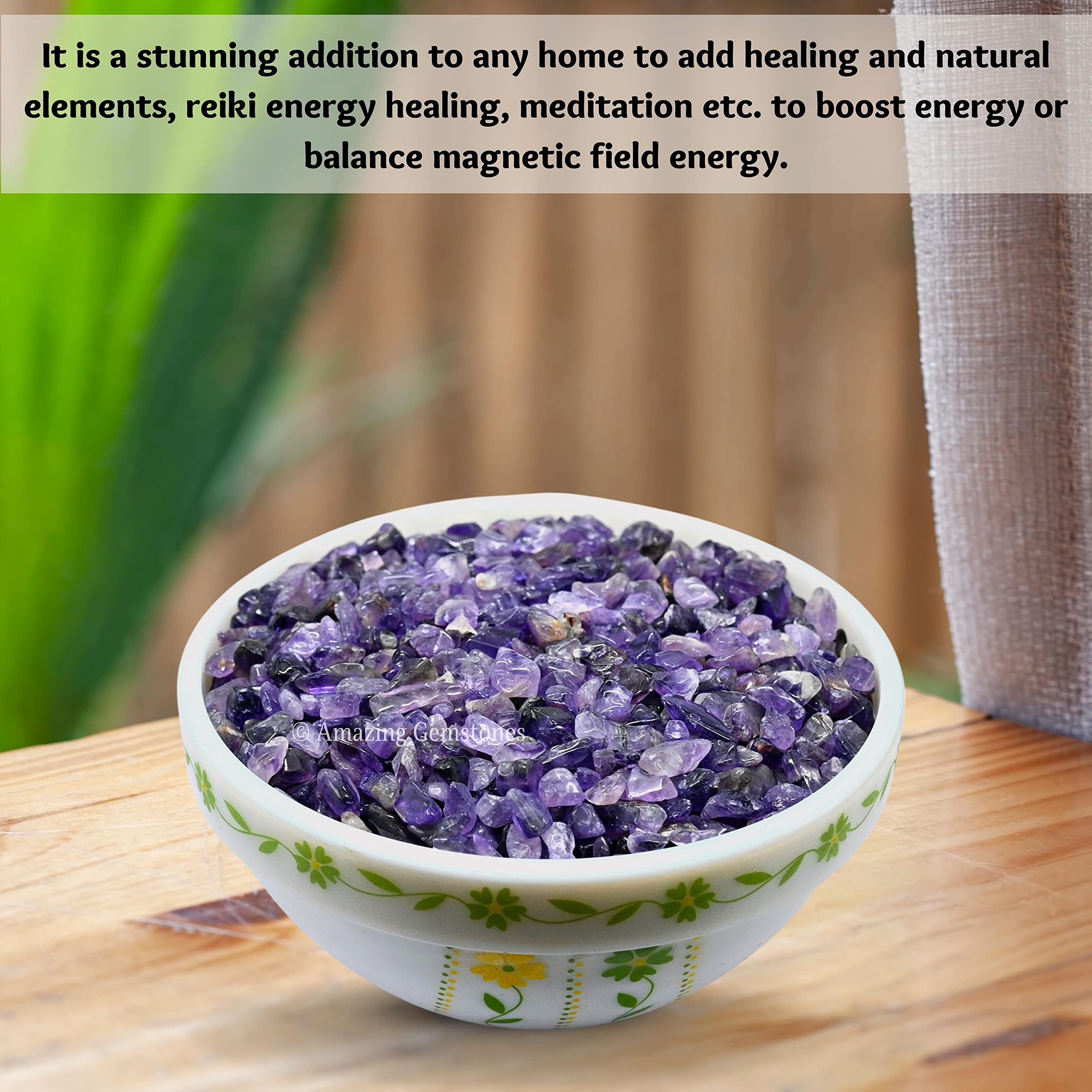 Amethyst Crystal Chips Aquarium Gravel Rocks - Amethyst Chips Bulk Fish Tank Gravel, Small Tumbled Stone Chips And Tiny Crystals