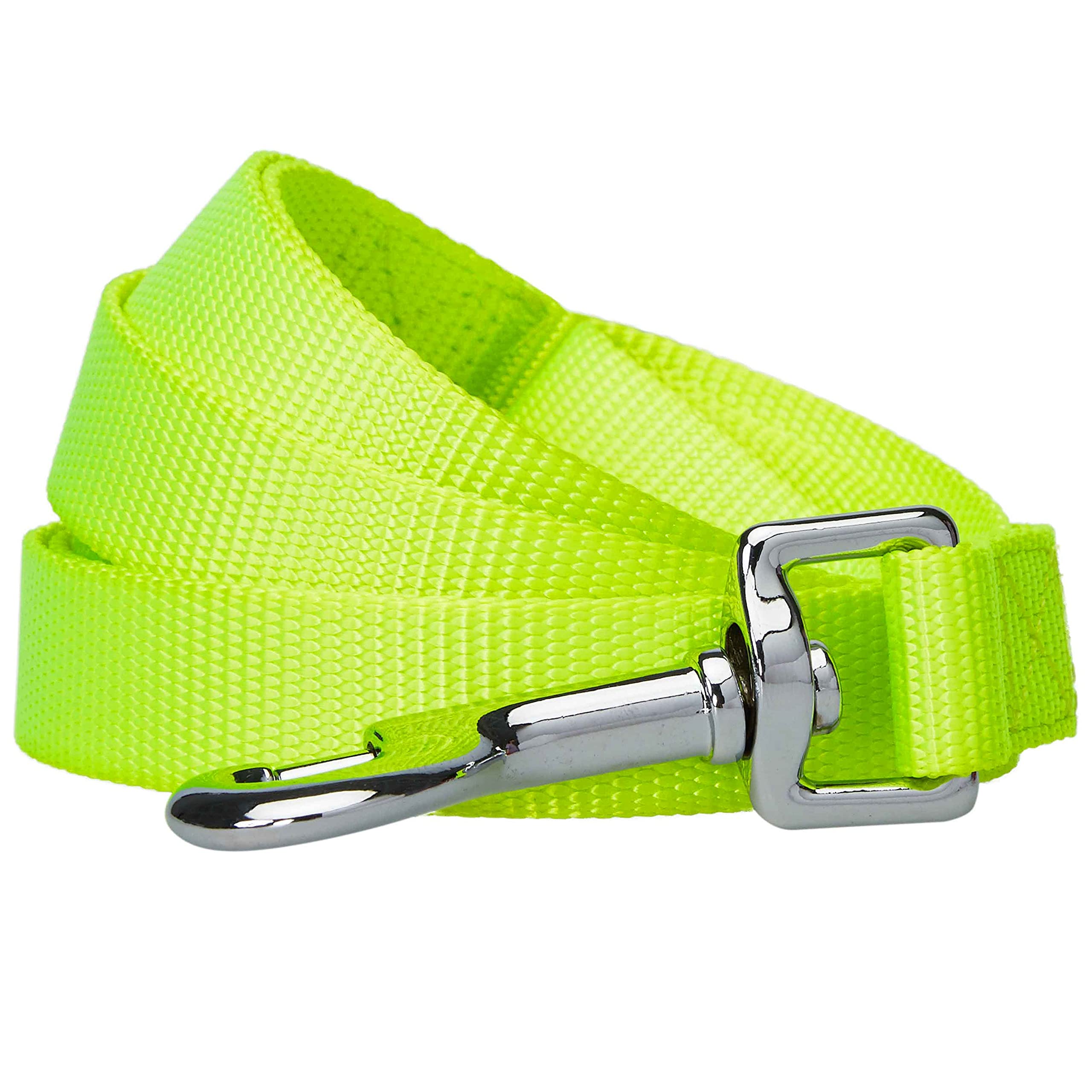 Blueberry Pet Essentials 21 Colors Durable Classic Dog Leash 5 Ft X 3/4', Highlighter Yellow, Medium, Basic Nylon Leashes For Dogs
