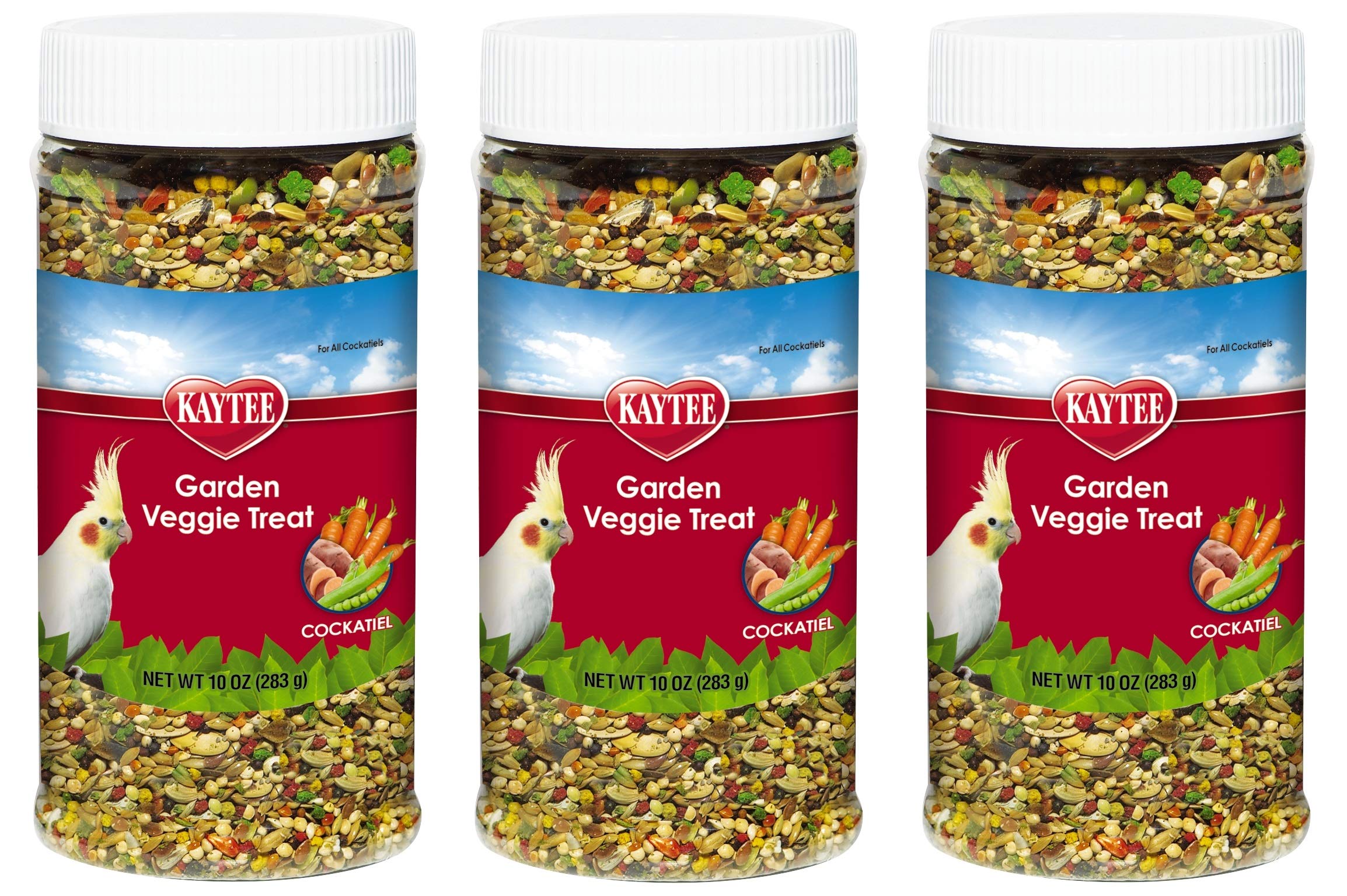 Kaytee 3 Pack of Garden Veggie Cockatiel Treats, 10 Ounces Each