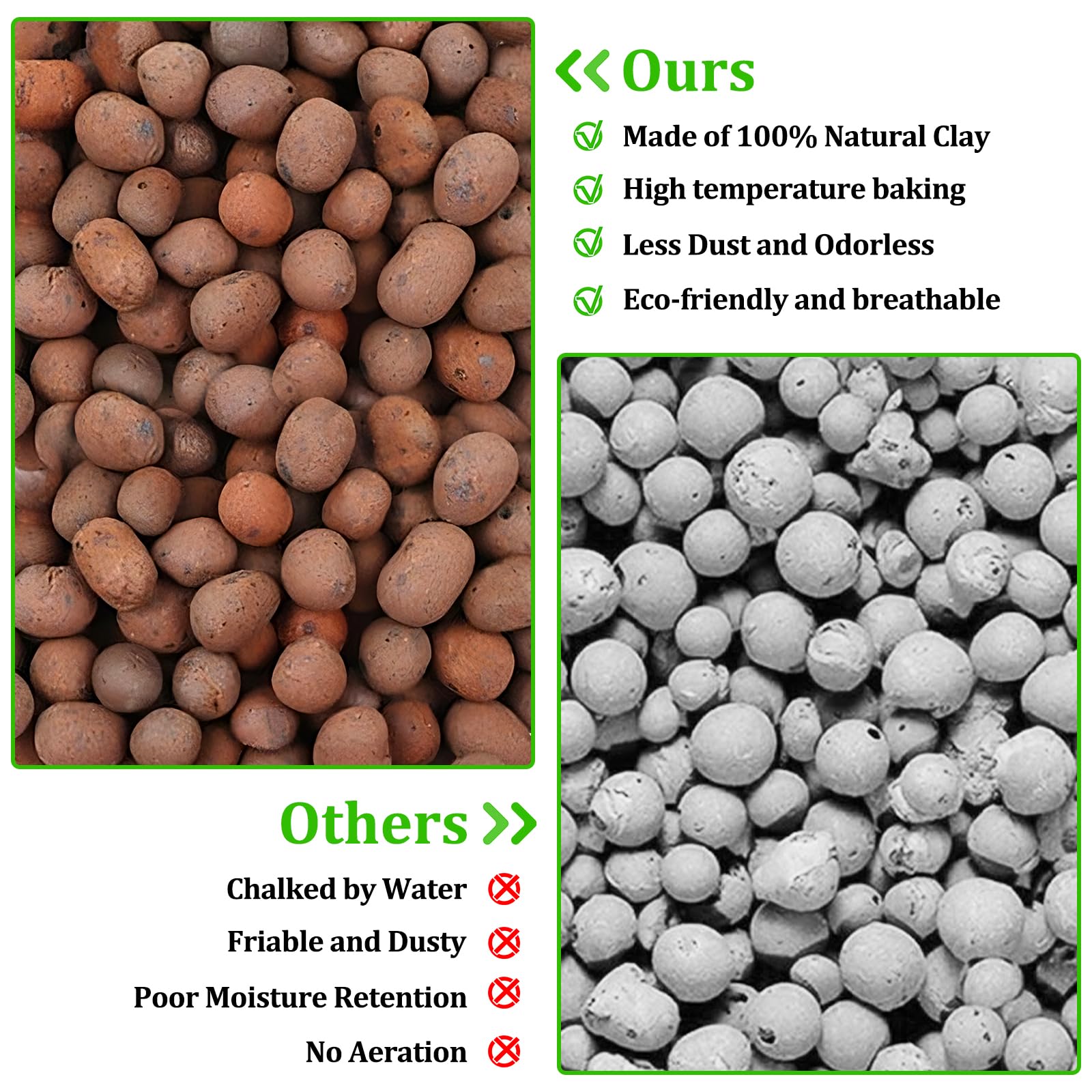 Riare 10Lbs Expanded Clay Balls Terrarium Substrate For Reptiles - 100% Organic Lightweight Clay Pebbles Substrate Frogs False B