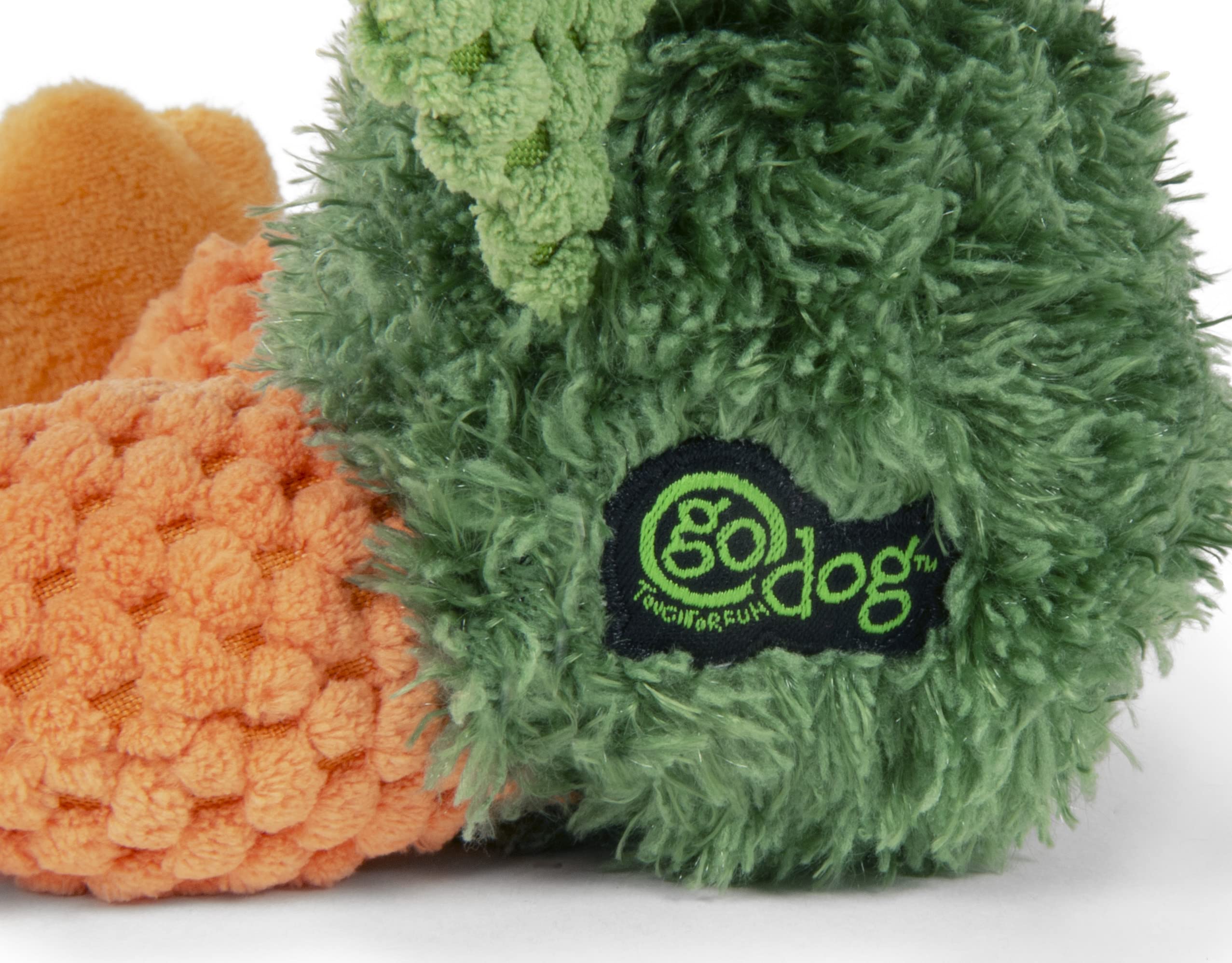 Godog Checkers Sitting Duck Squeaky Plush Dog Toy, Chew Guard Technology - Green, Small