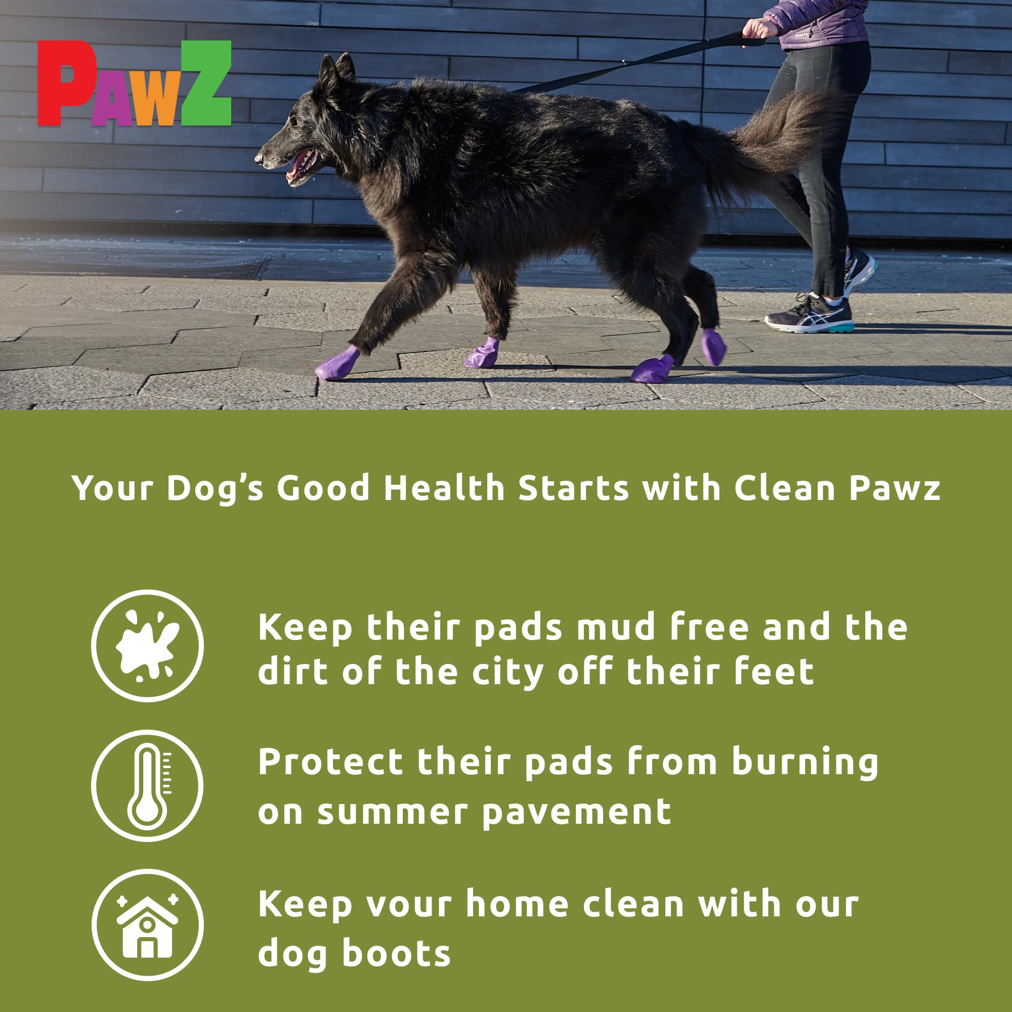 Pawz Rubber Dog Boots For Paws Up To 4'', 12 Pack - All-Weather Dog Booties For Hot Pavement, Snow, Mud, And Rain - Waterproof,