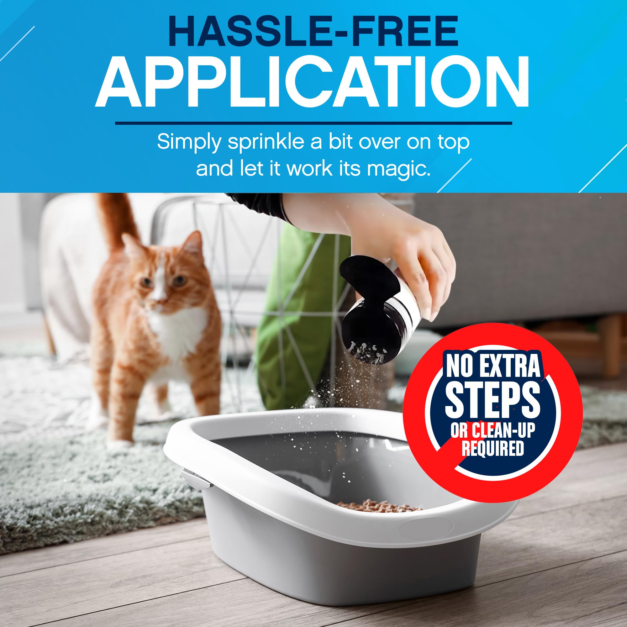 Nonscents Cat Litter Deodorizer - Litter Box Odor Eliminator - Less Scooping Extends Kitty Litter Lifespan - Fragrance-Free Form