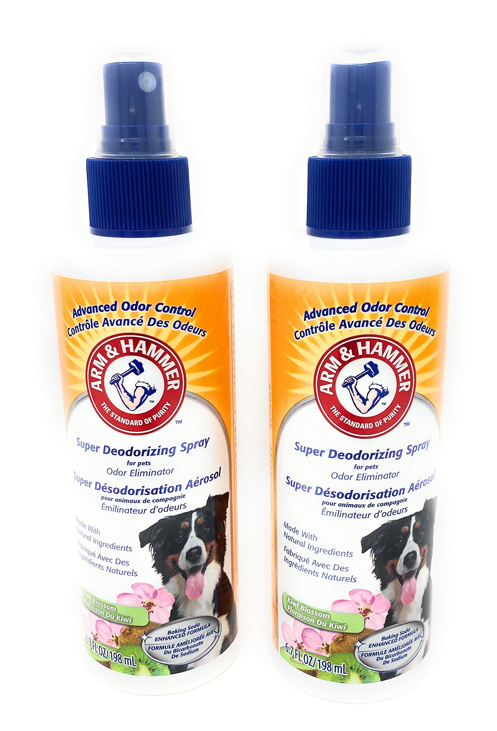 Arm & Hammer For Pets Super Deodorizing Spray For Dogs | Best Odor Eliminating Spray For All Dogs & Puppies | Arm & Hammer Baking Soda Formula With Kiwi Blossom Scent, 8 Fl Oz - 2 Pack
