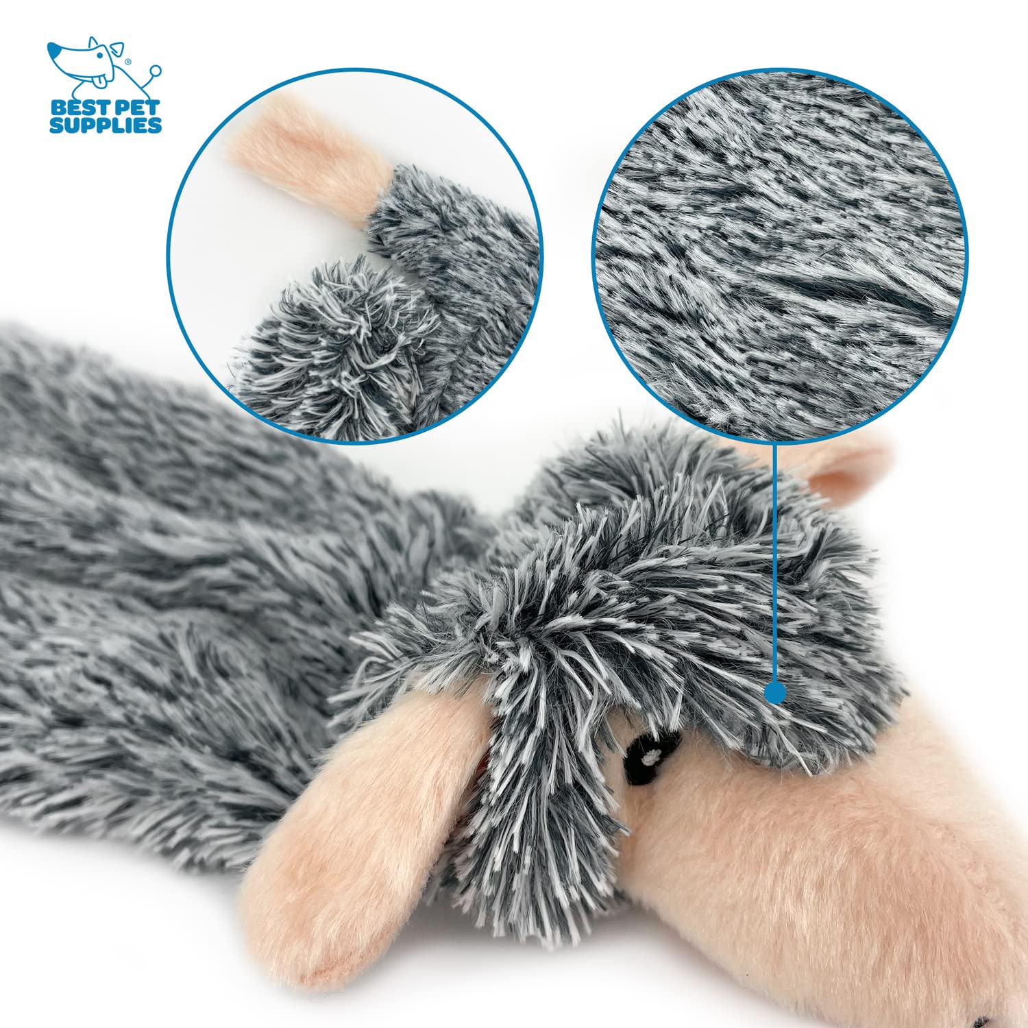 Best Pet Supplies 2-In-1 Stuffless Squeaky Dog Toys With Soft, Durable Fabric For Small, Medium, And Large Pets, No Stuffing For Indoor Play, Holds A Plastic Bottle - Sheep, Cow, Large