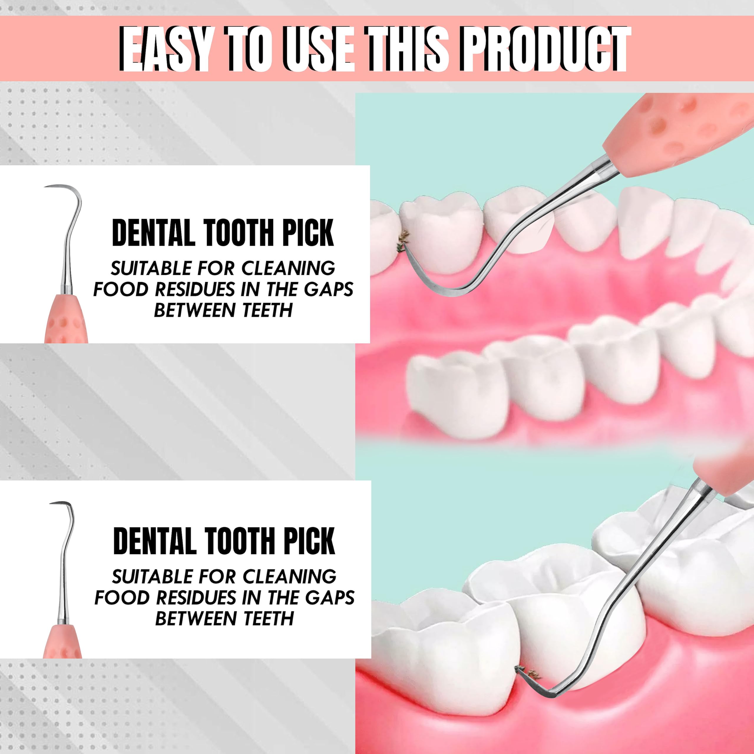 Professional Dental Tools |Tartar Scraper for Dentist, Personal Use and Pets | Plaque Remover with Comfortable Grip, Double Ende