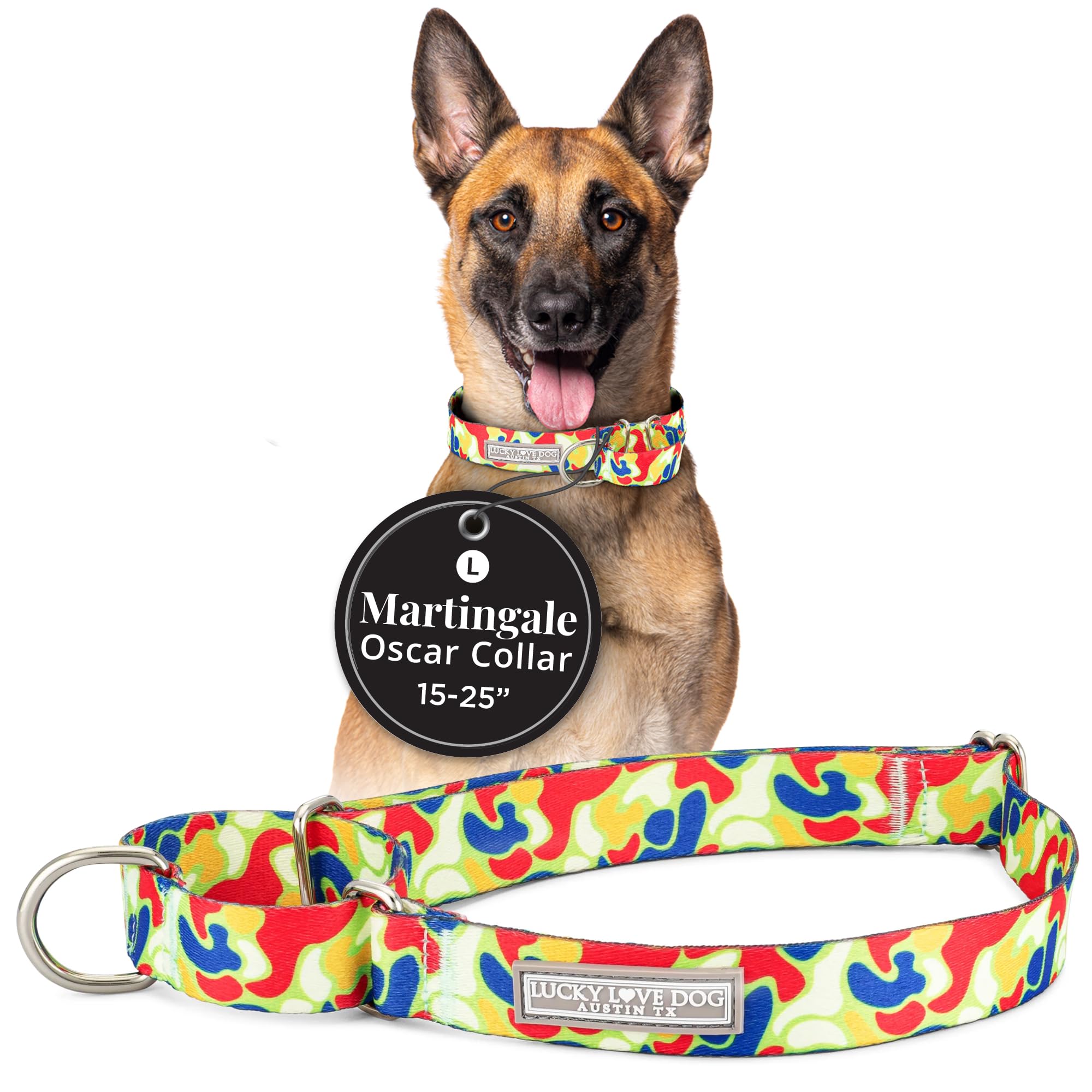 Lucky Love Dog Martingale Dog Collar - Adjustable, No-Slip, Durable, & Soft Webbing Dog Collar For Male And Female Dogs Ideal Fo