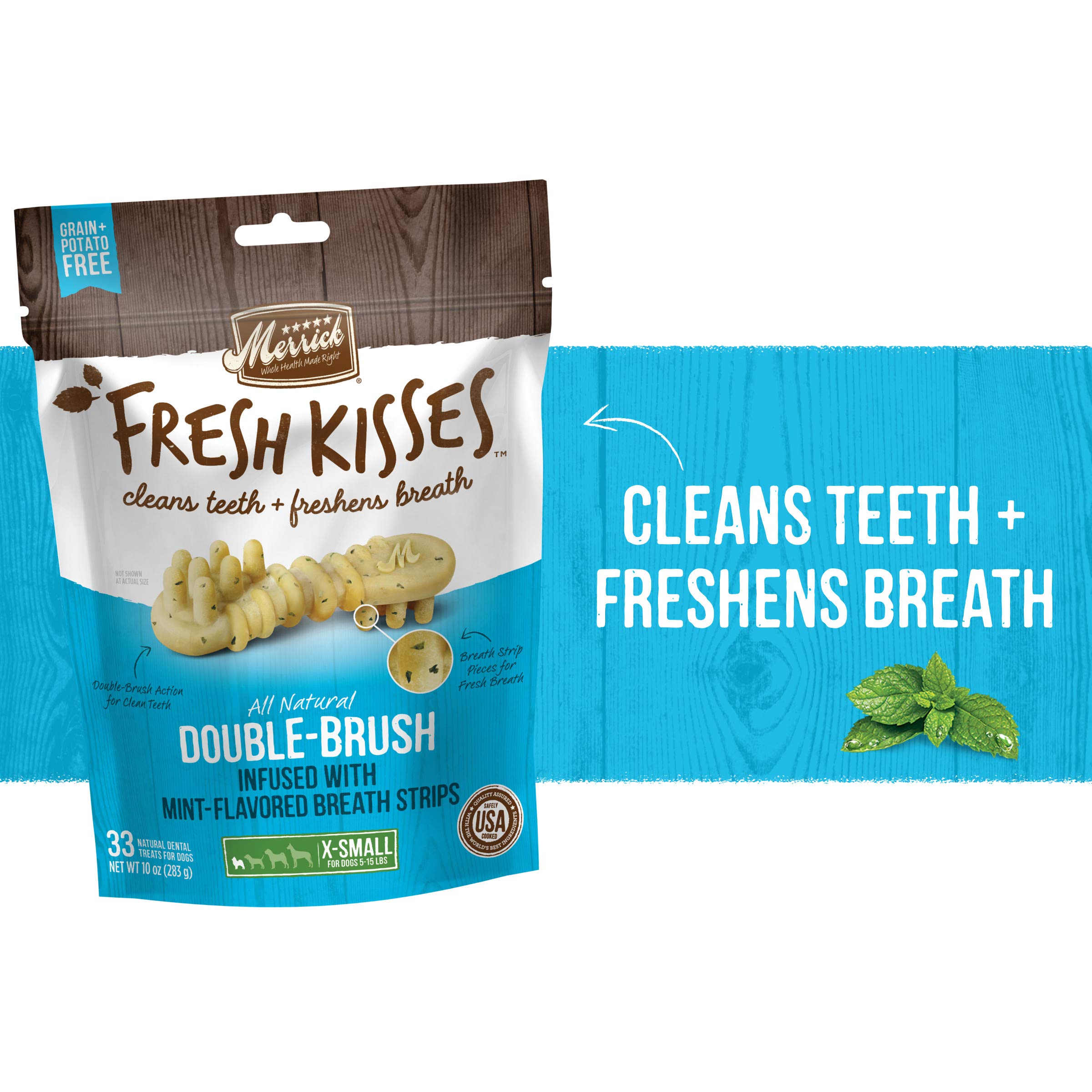 Merrick Fresh Kisses Mint Breath Strips For Extra Small Dogs (7-17 Lbs) 12Oz