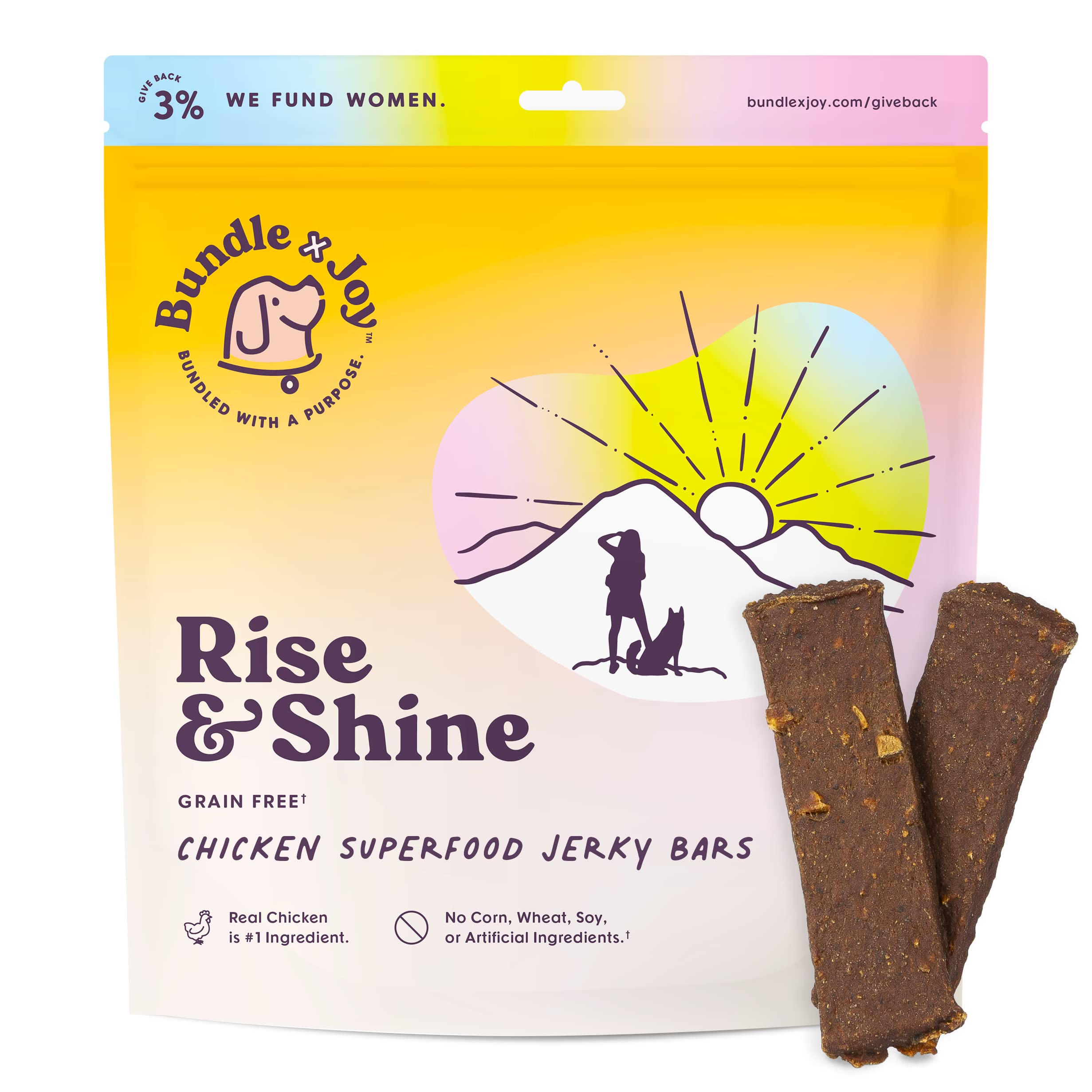 Bundle x Joy Rise & Shine Dog Treats, Chicken Jerky, Snack Bars, Puppy Training Treats, Natural Superfood, Grain, Corn, Poultry 