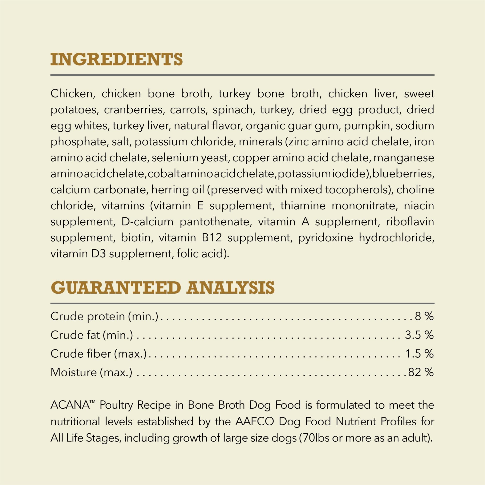 ACANA Premium Chunks in Bone Broth Grain-free Wet Dog Food Poultry Recipe 12.8oz Cans (12 Count)