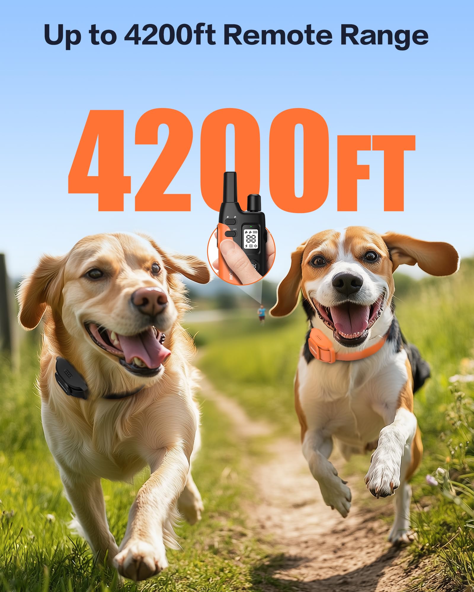 Jugbow Dog Training Collar 2 Dogs - 4200Ft Dog Collar With Remote For Small Medium Large Dogs, Led Light Electric Collar With Be