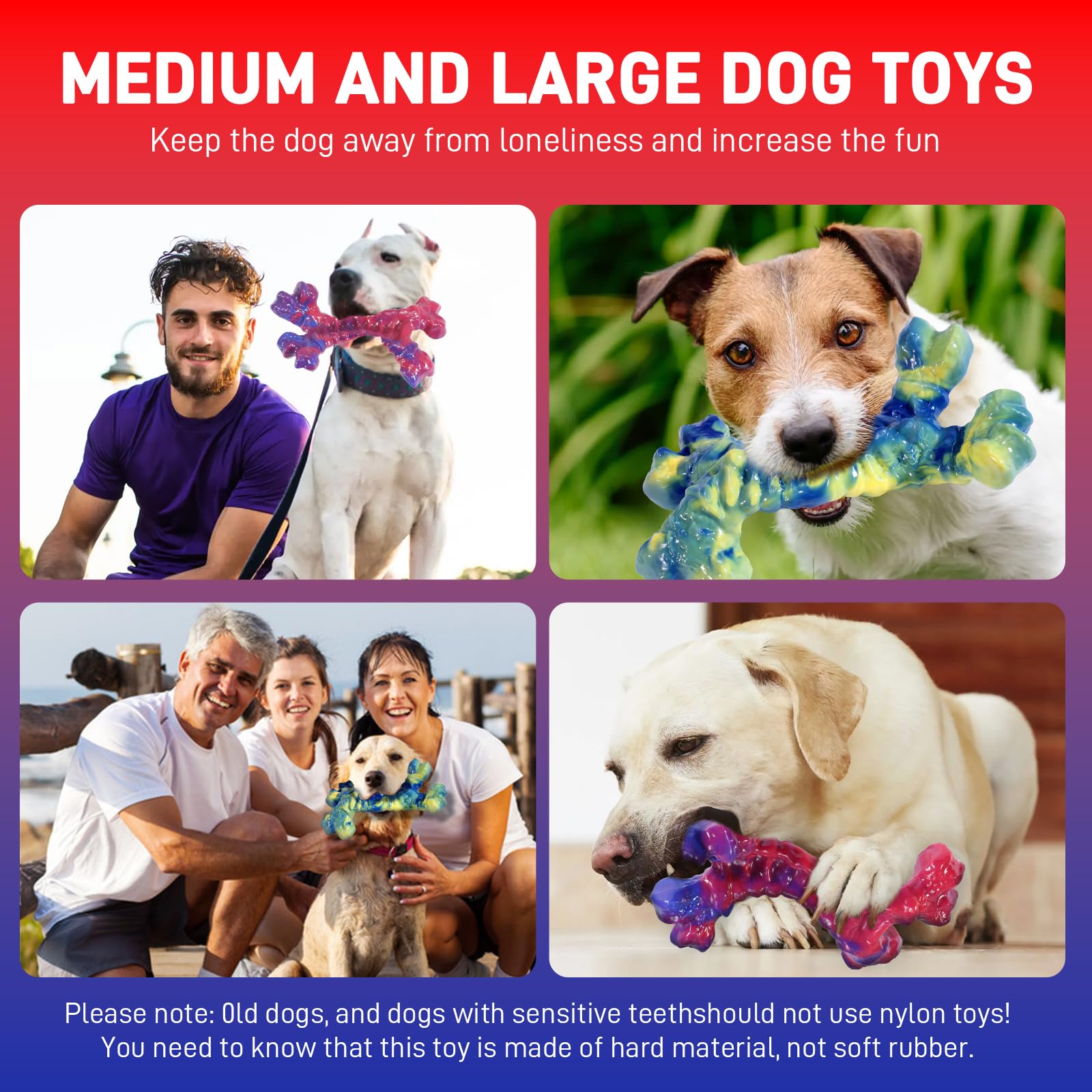 Aelflane 2 Pack Dog Toys for Aggressive Chewers, Indestructible Chew Toys for Dogs, Boredom and Stimulating Best Dog Toys for Me