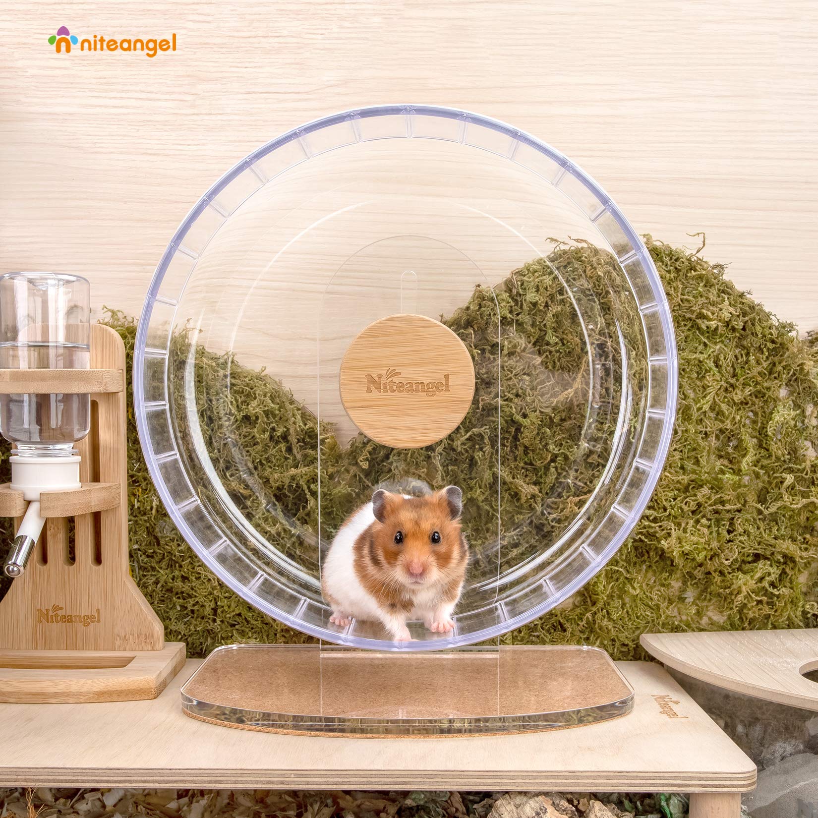 Niteangel Super-Silent Hamster Exercise Wheels - Quiet Spinner Hamster Running Wheels With Adjustable Stand For Hamsters Gerbils