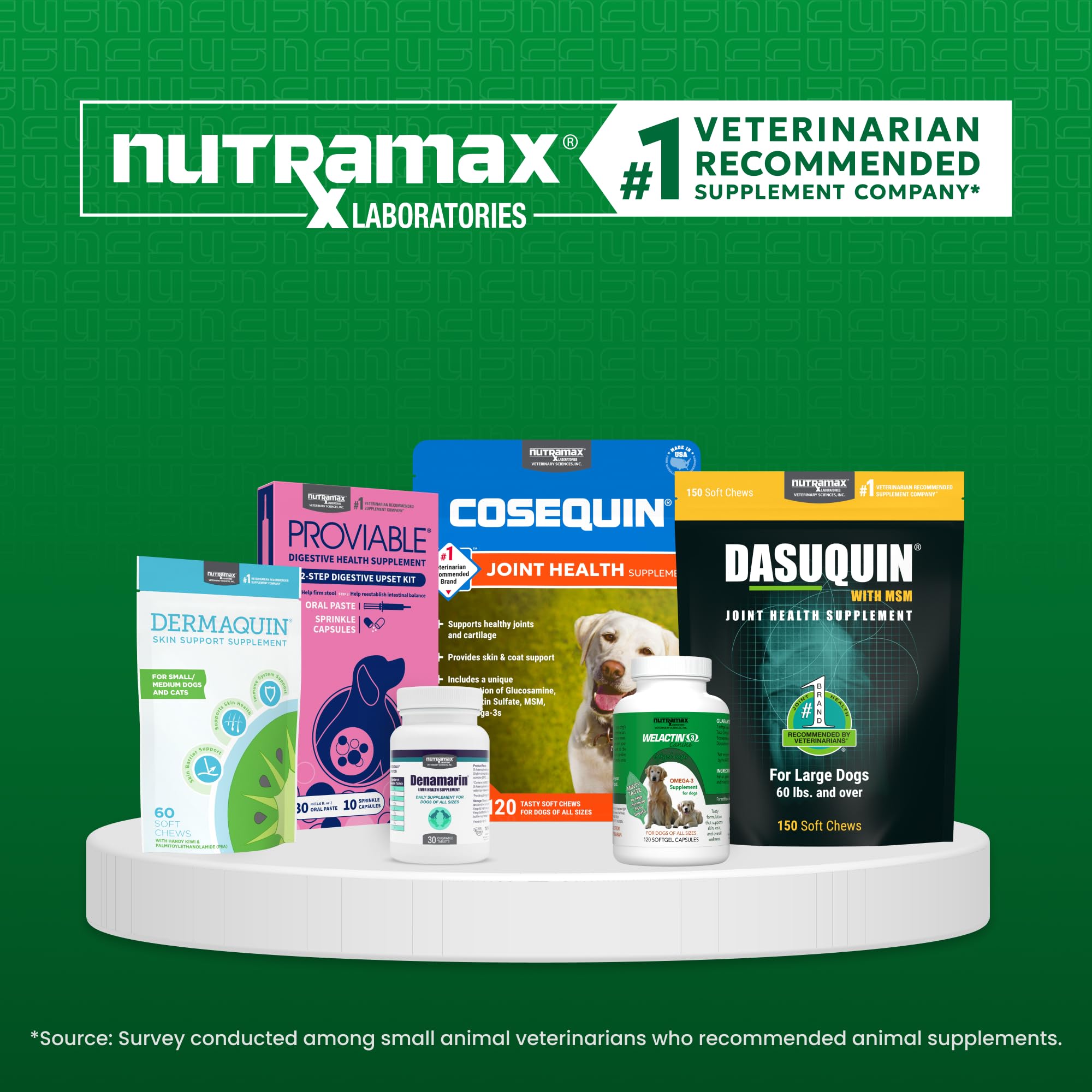 Nutramax Dermaquin Skin Support Supplement for Large Dogs, Supports Healthy Response to Allergens, with Hardy Kiwi, Omega-3s, an