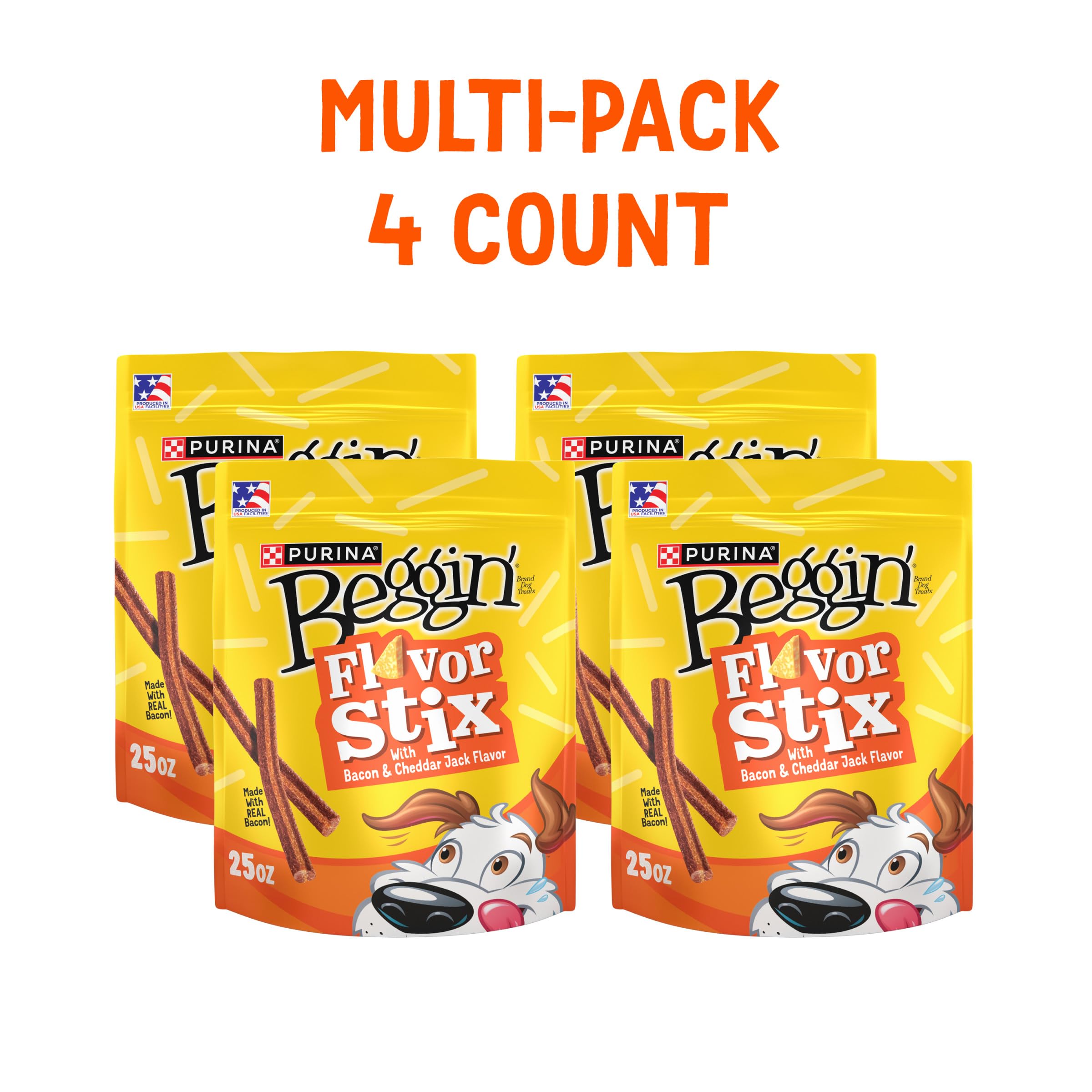 Beggin Flavor Stix Treats for Dogs with Bacon and Cheddar Jack Flavor - 25 oz. Pouch
