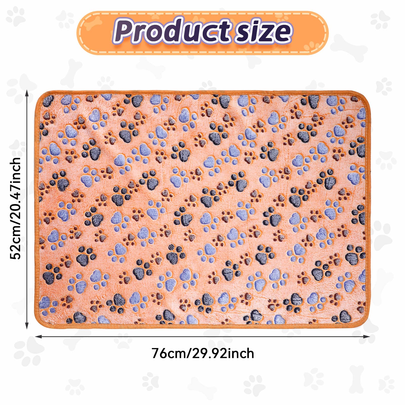 Tatuo 4 Pcs Dog Blanket For Pet Puppy Teething Toys Paw Print Fleece Blanket For Pet Cat Soft Warm Sleep Mat Guinea Pig Cage Mat